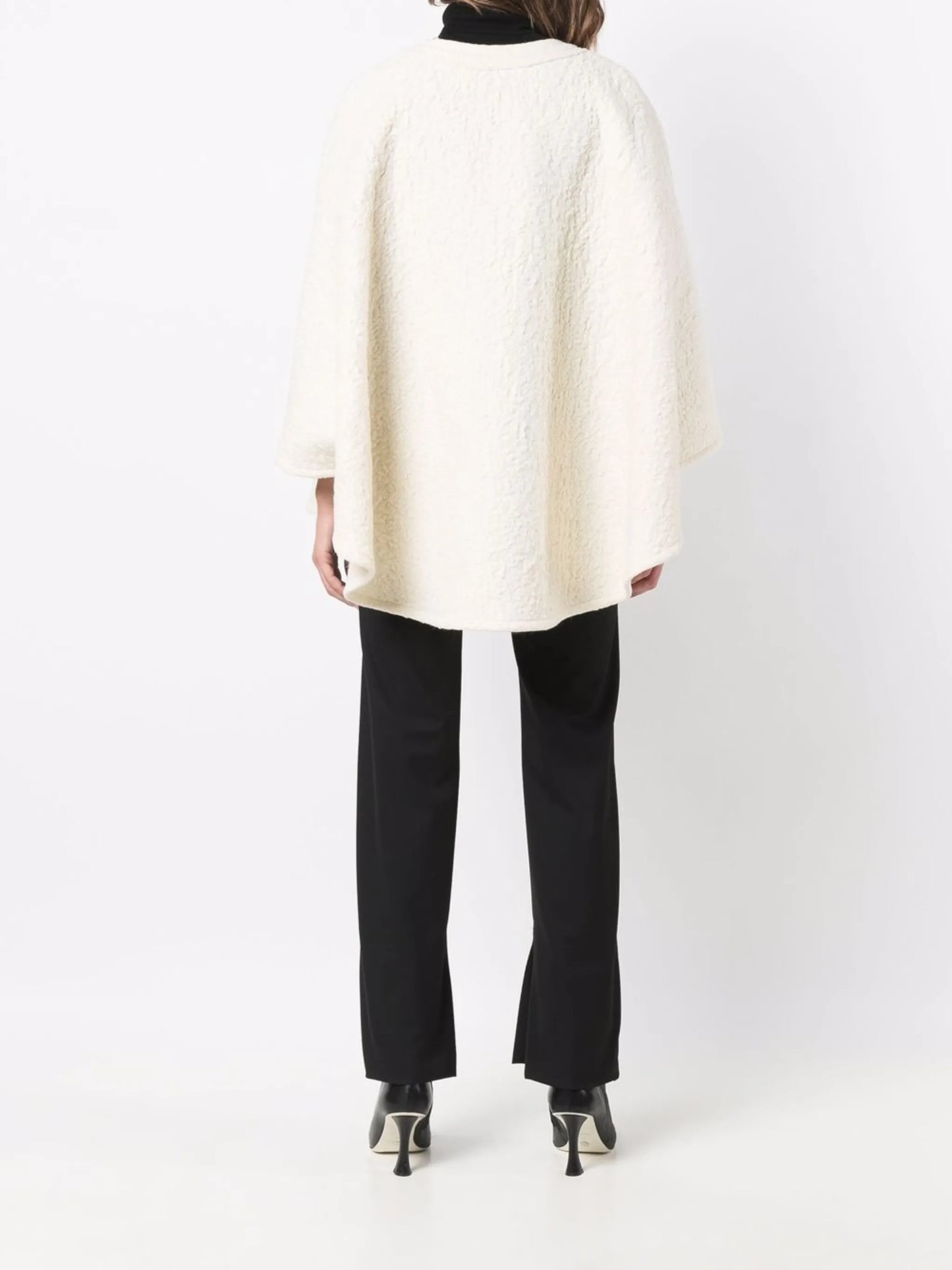 textured-finish split-neck cape
