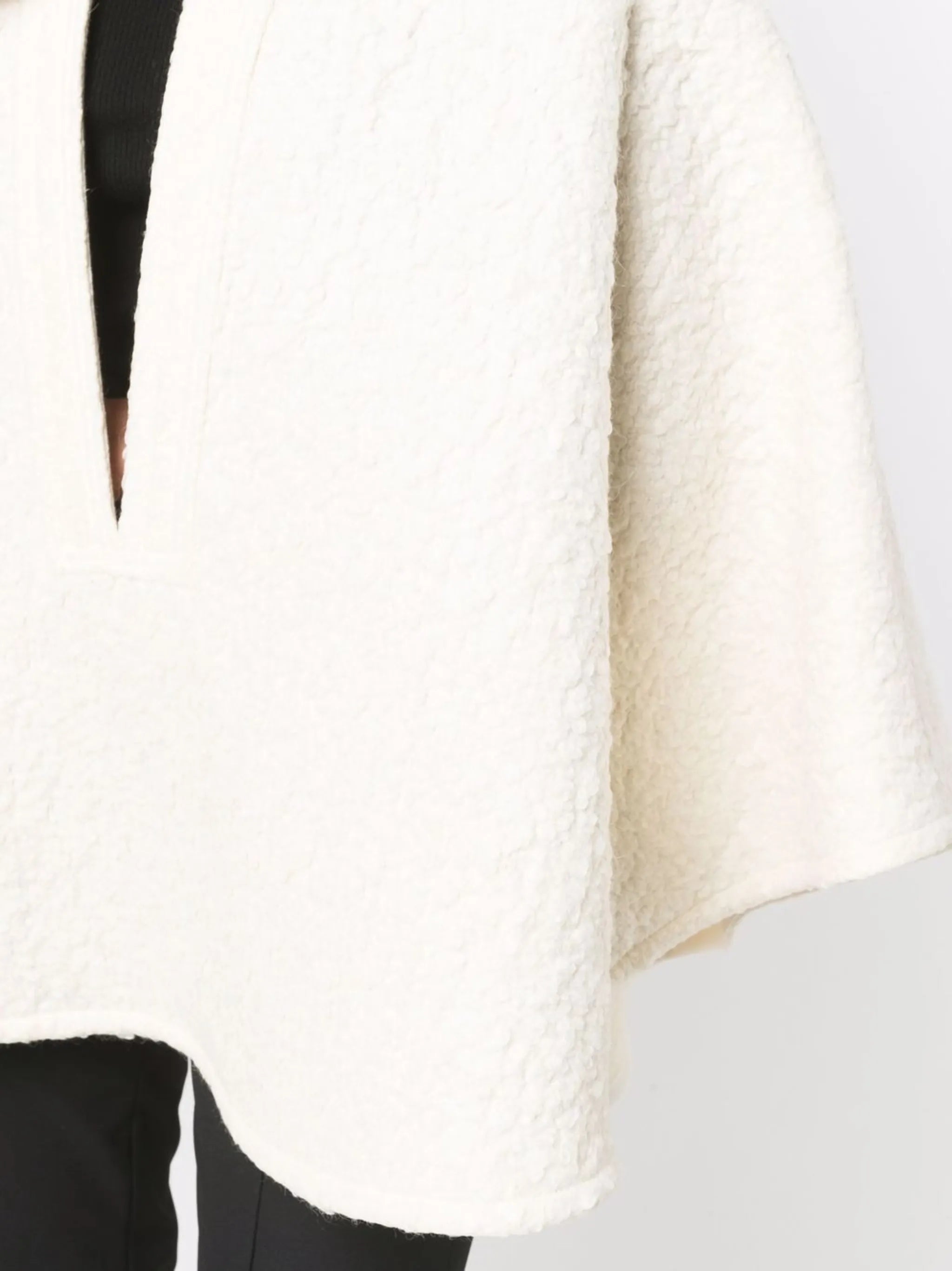 textured-finish split-neck cape