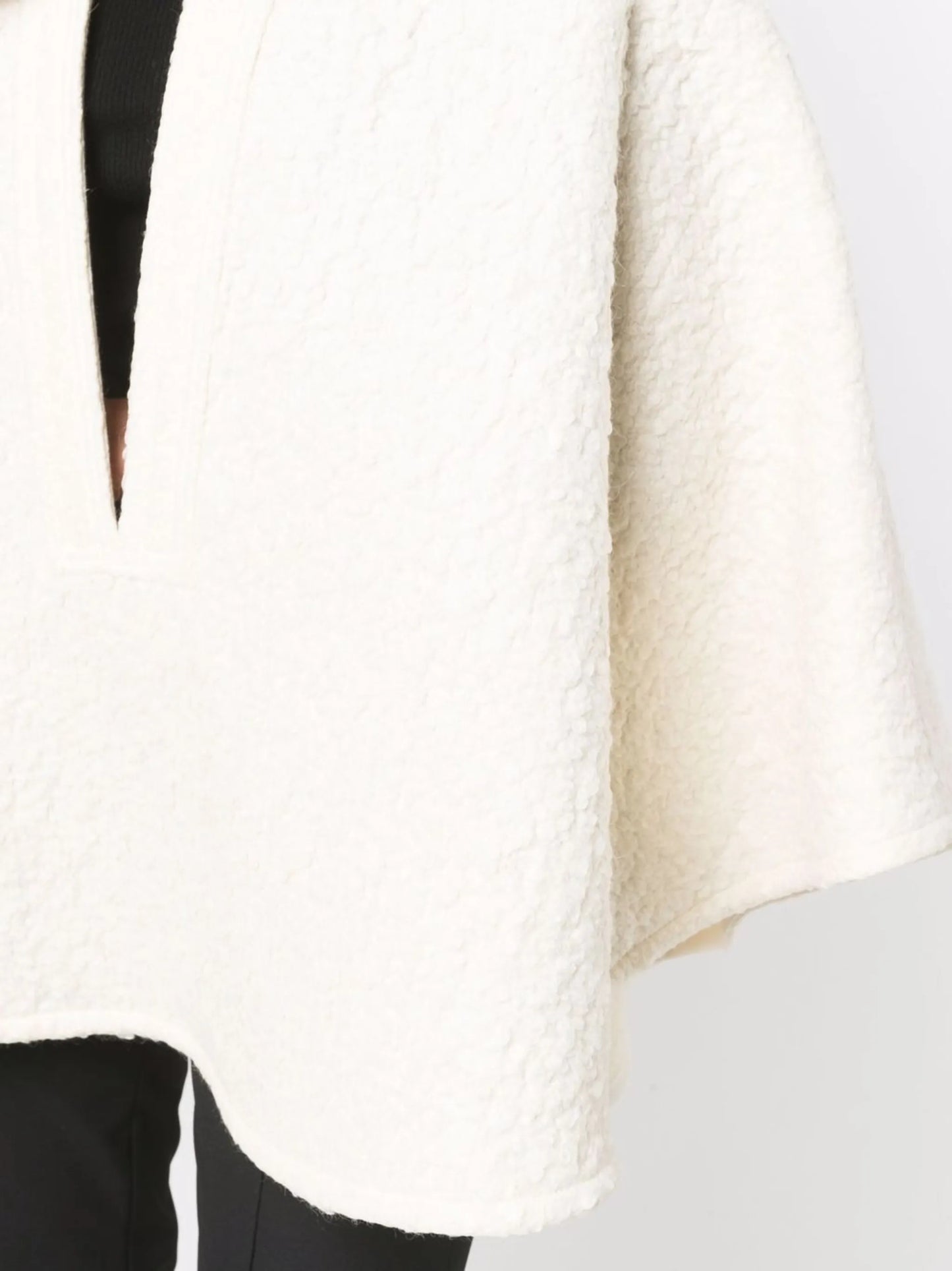 textured-finish split-neck cape