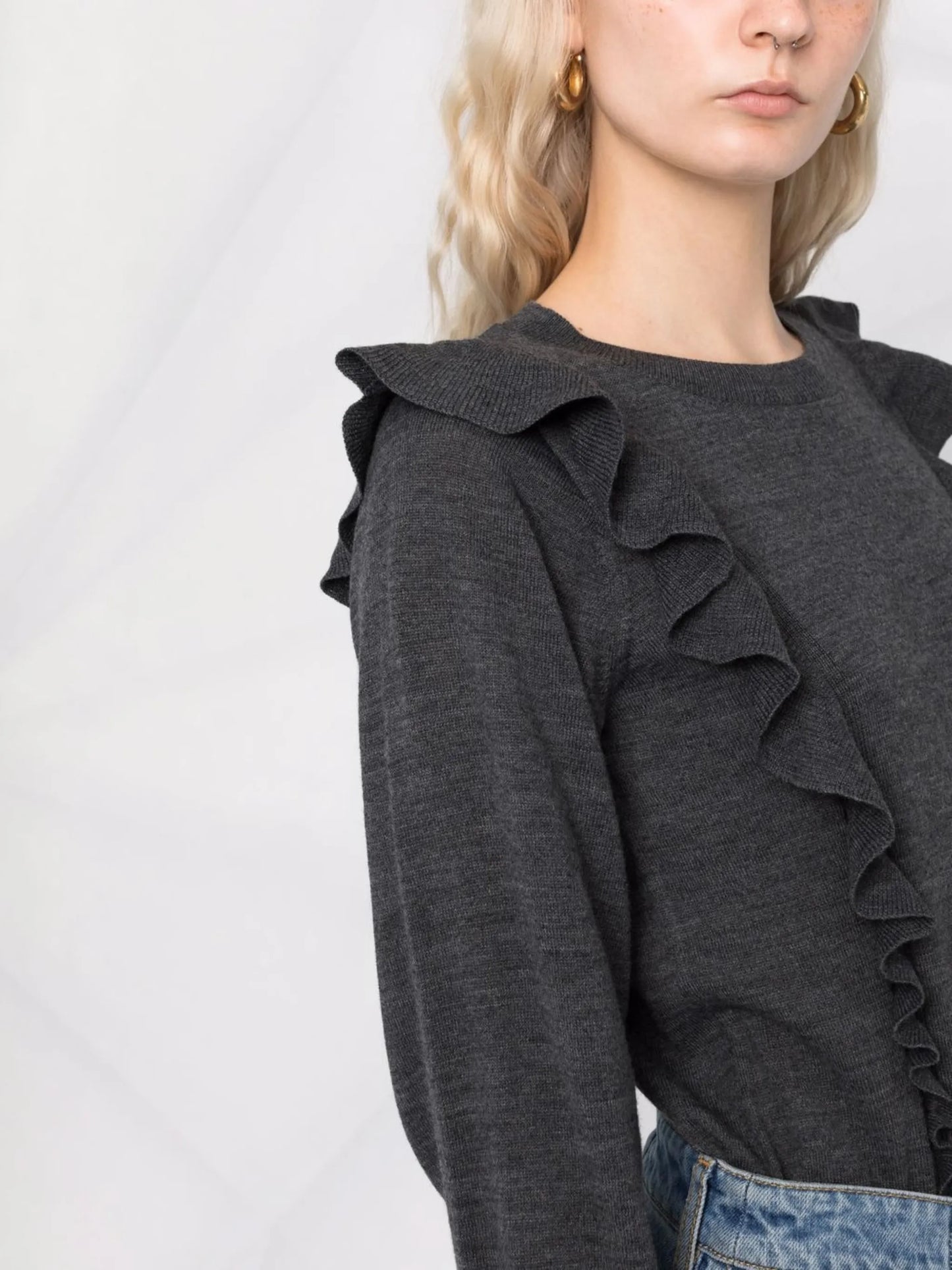 ruffled knitted jumper
