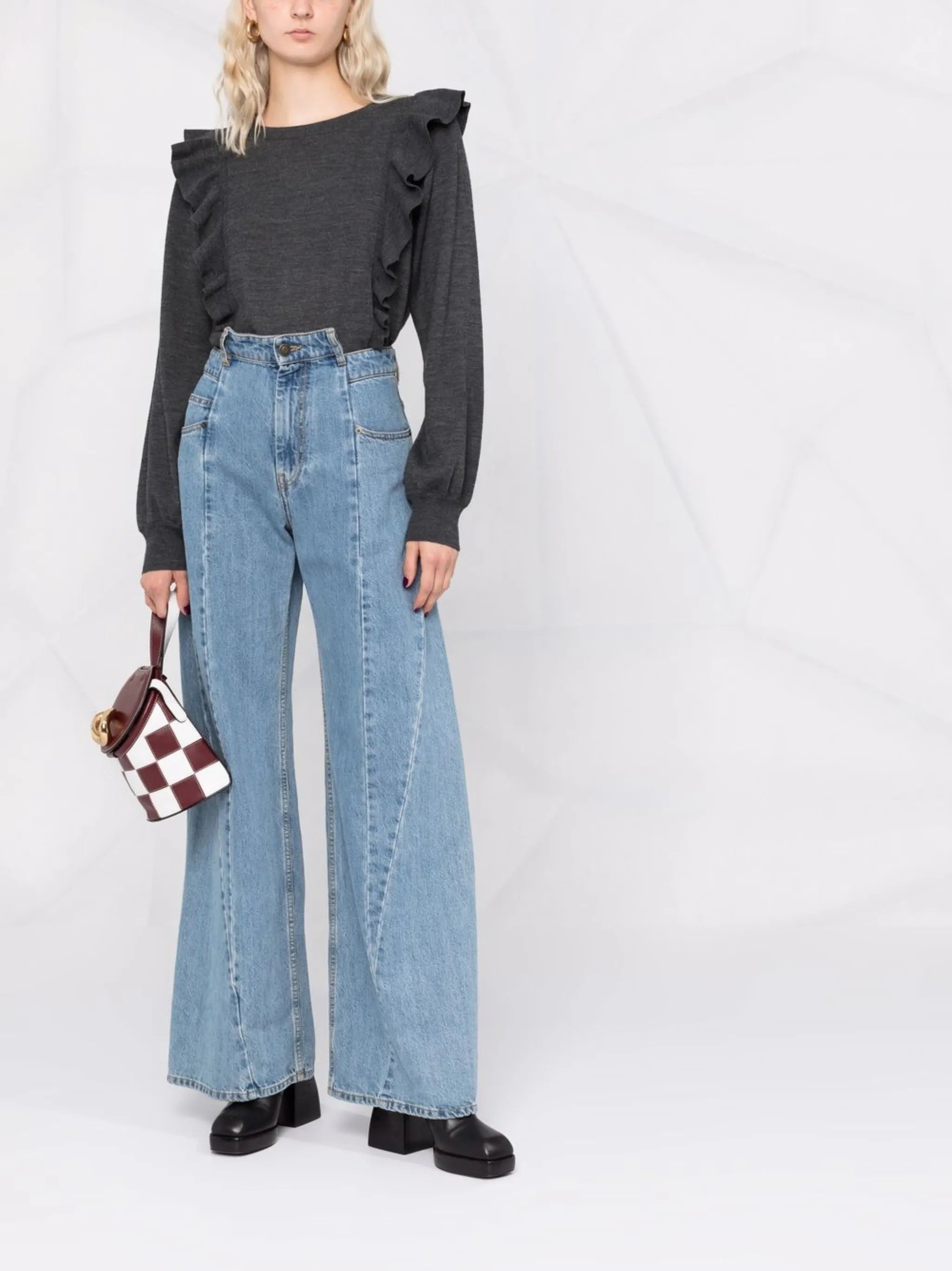 ruffled knitted jumper