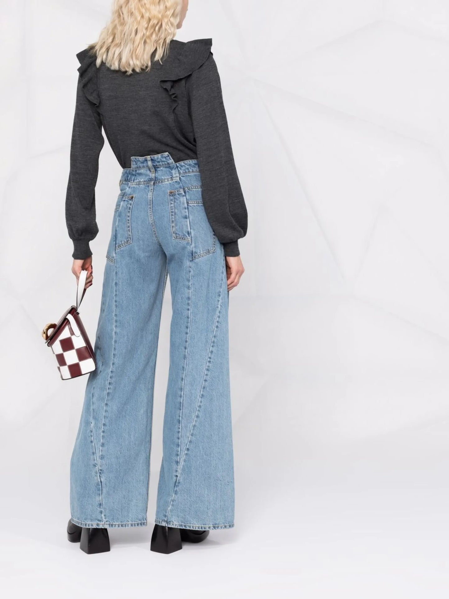 ruffled knitted jumper