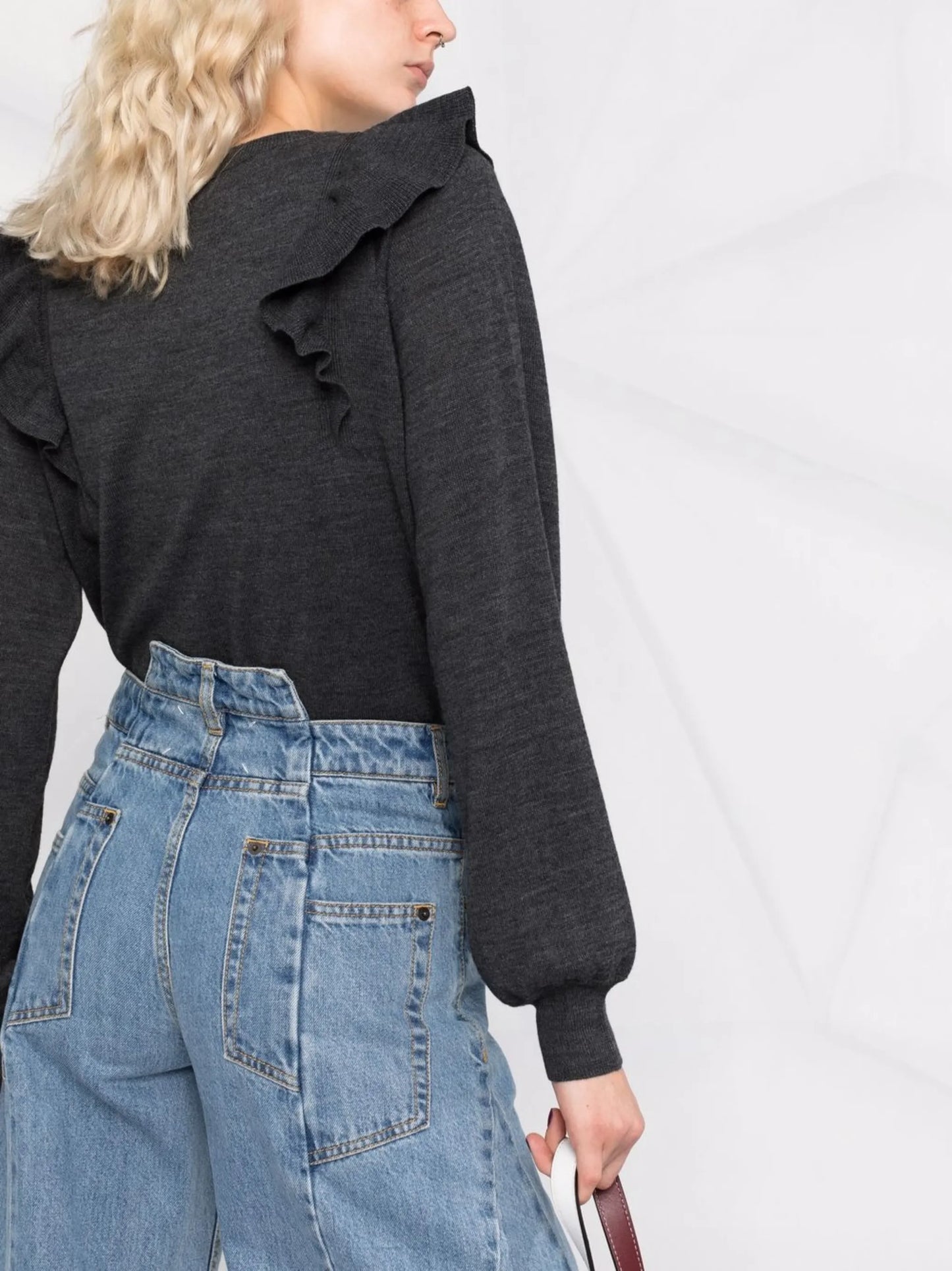 ruffled knitted jumper