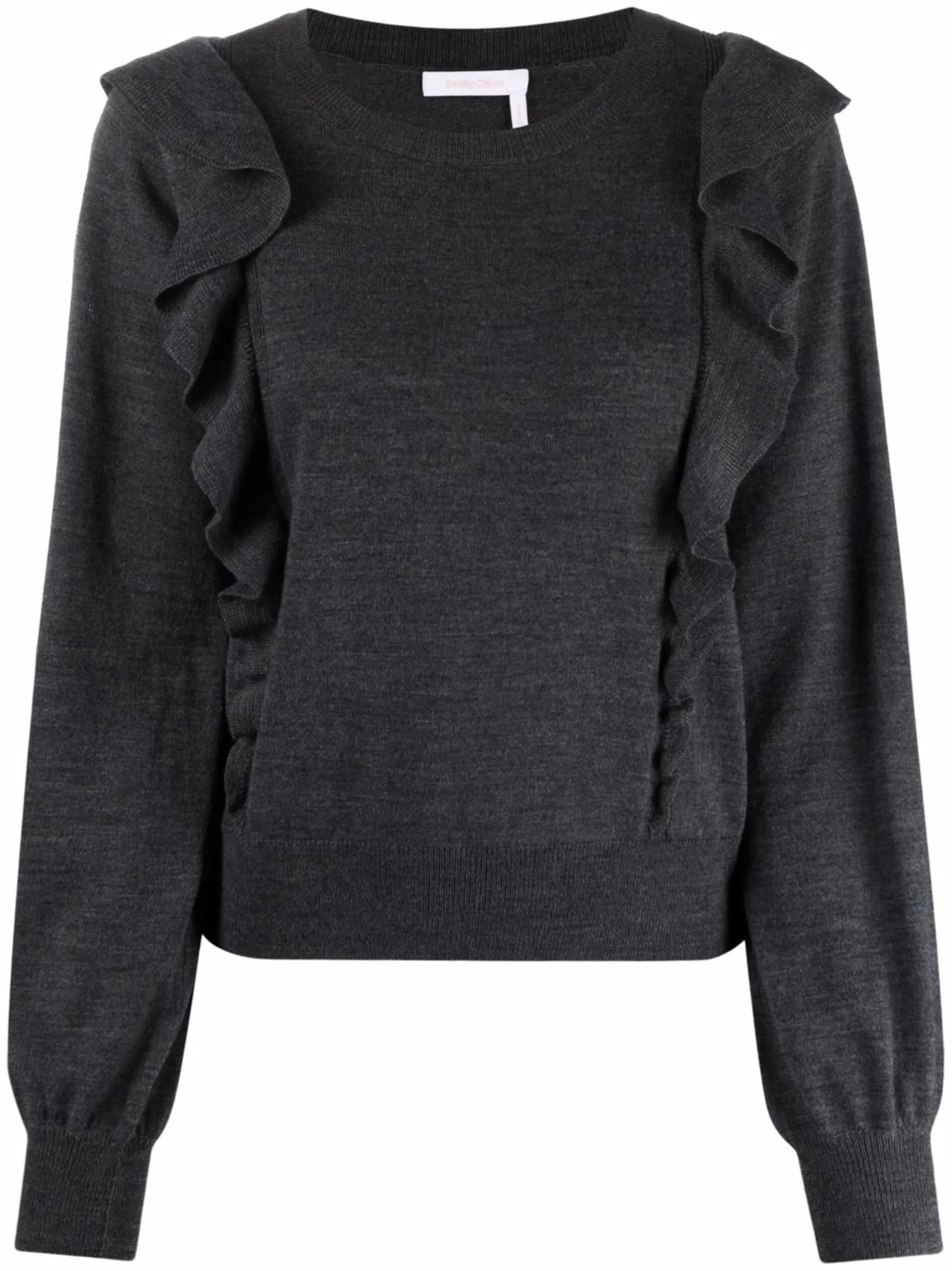 ruffled knitted jumper