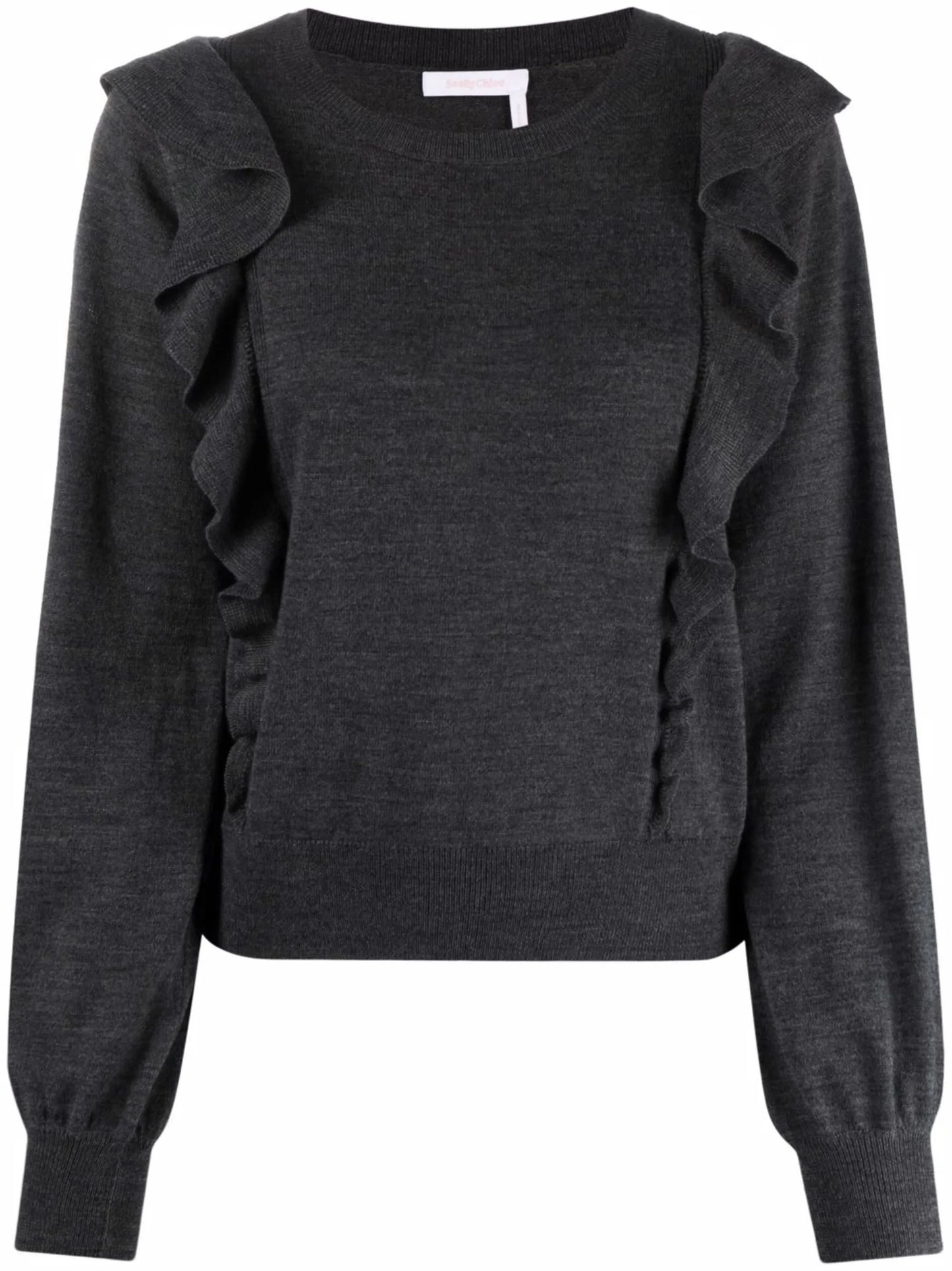 ruffled knitted jumper