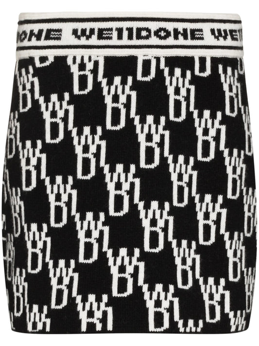 all-over logo knitted minskirt