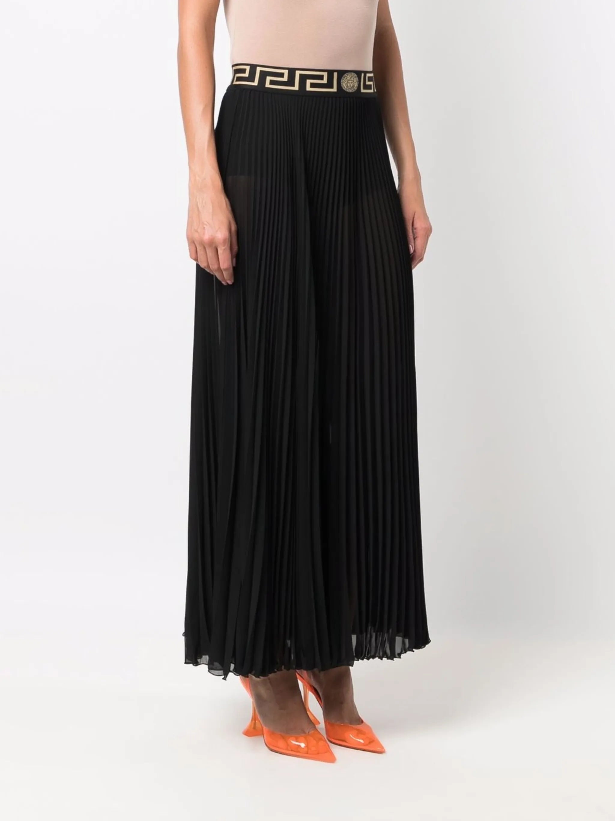 Greca-trim maxi skirt