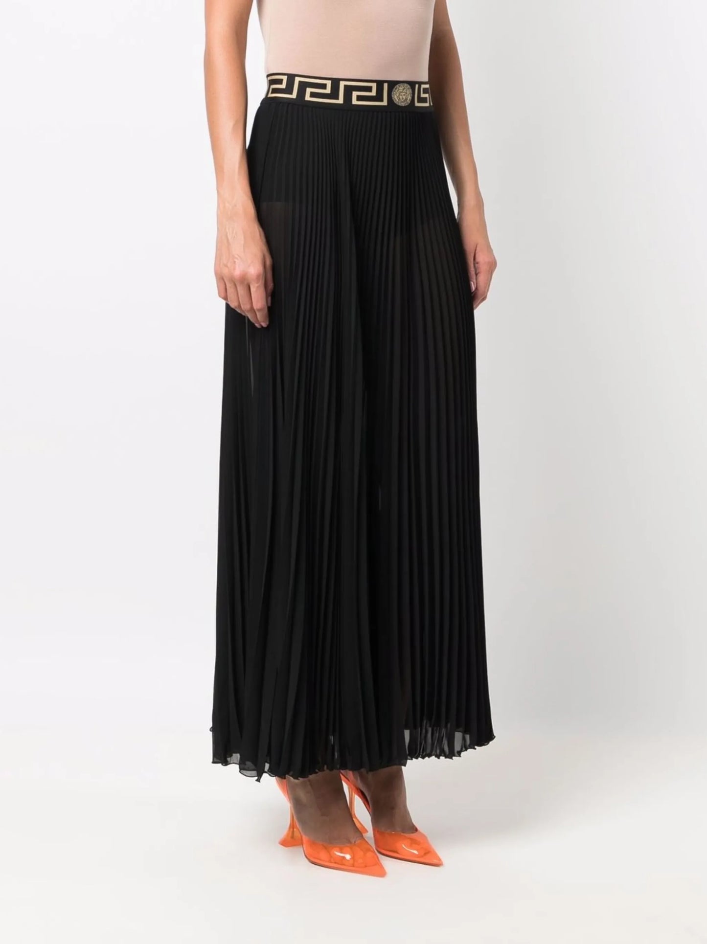 Greca-trim maxi skirt