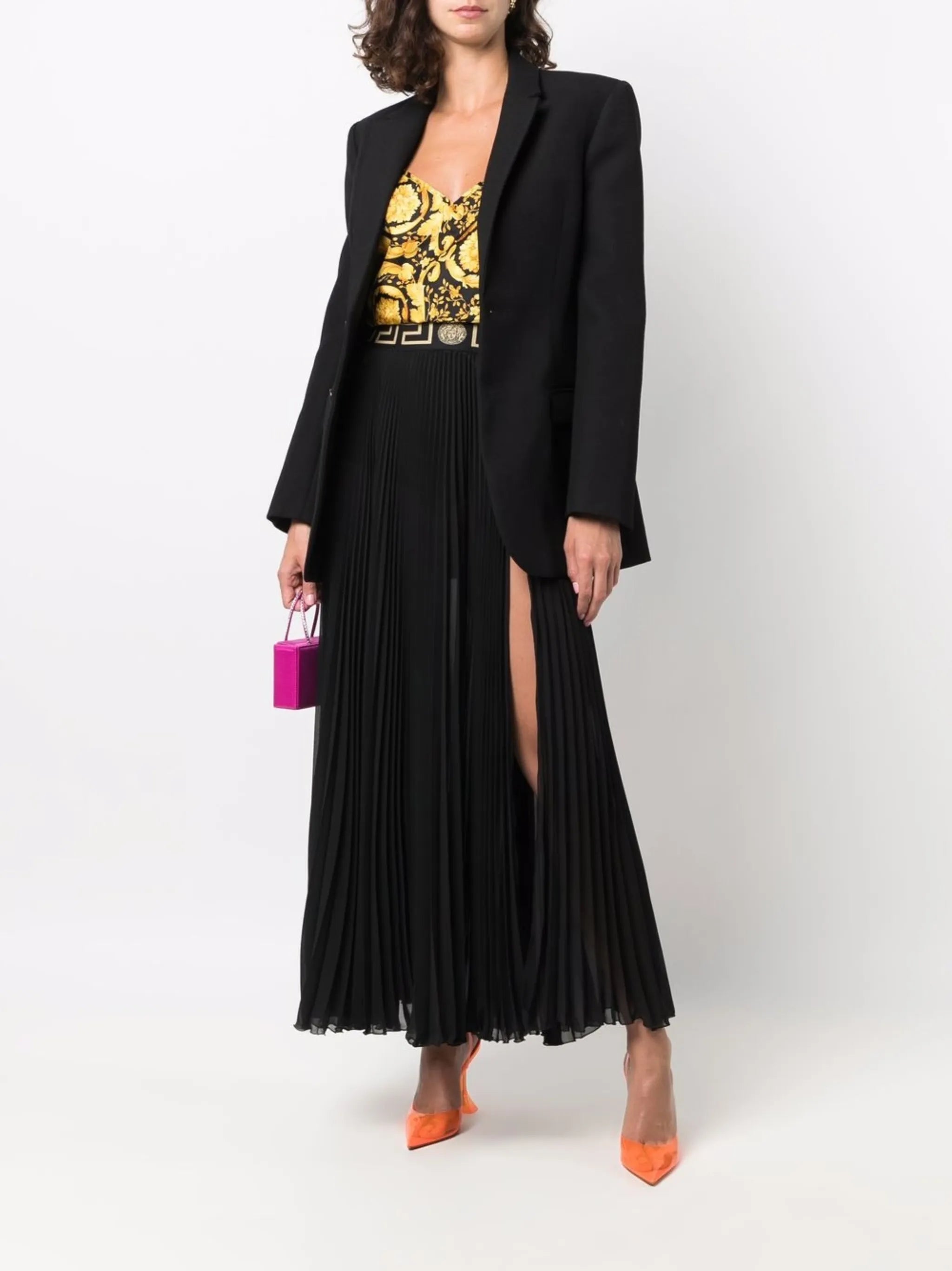 Greca-trim maxi skirt