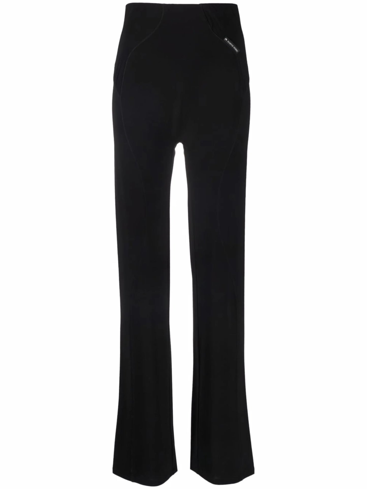 high-waisted graphic-detail pants