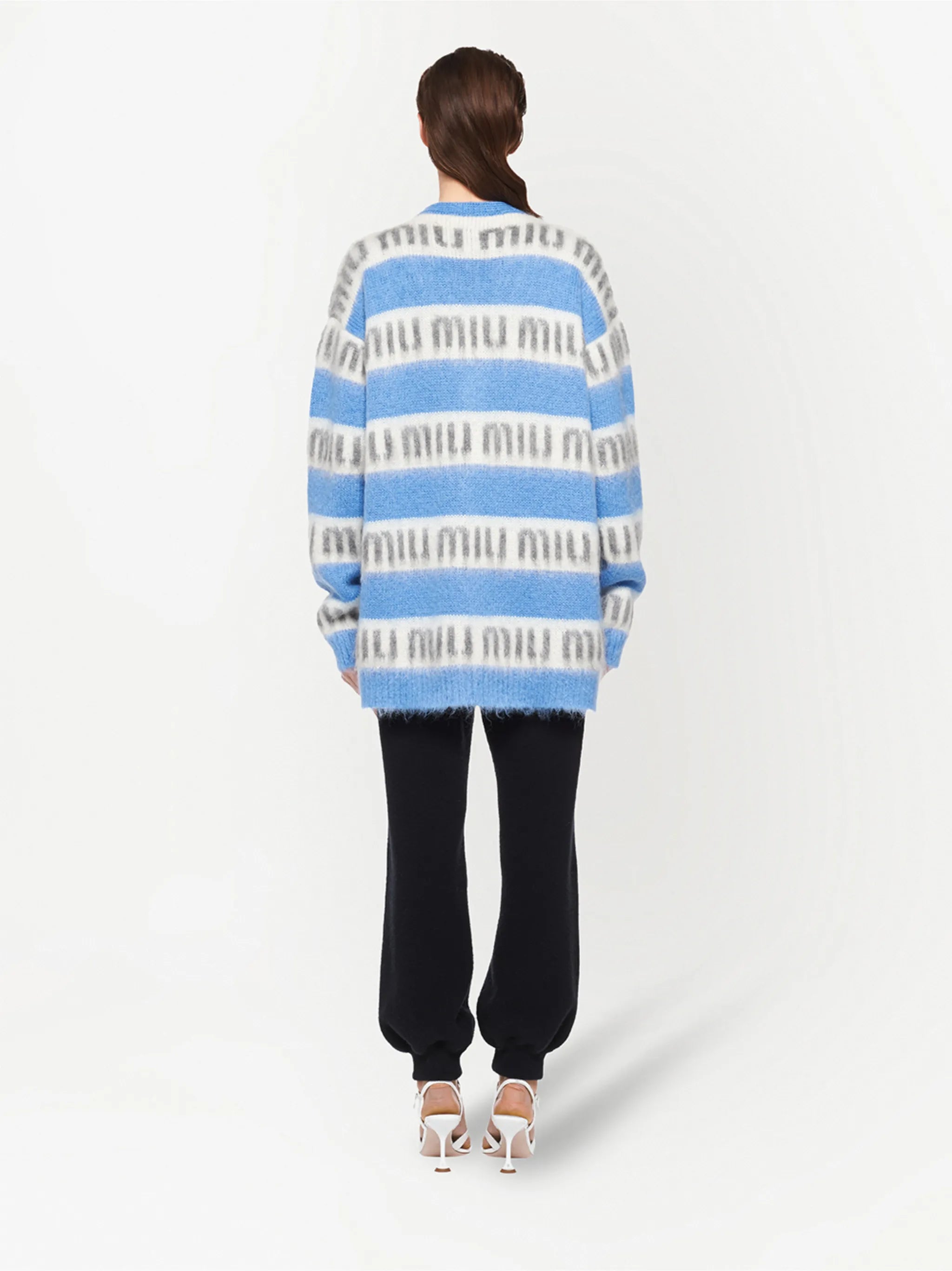 mohair intarsia-logo cardigan
