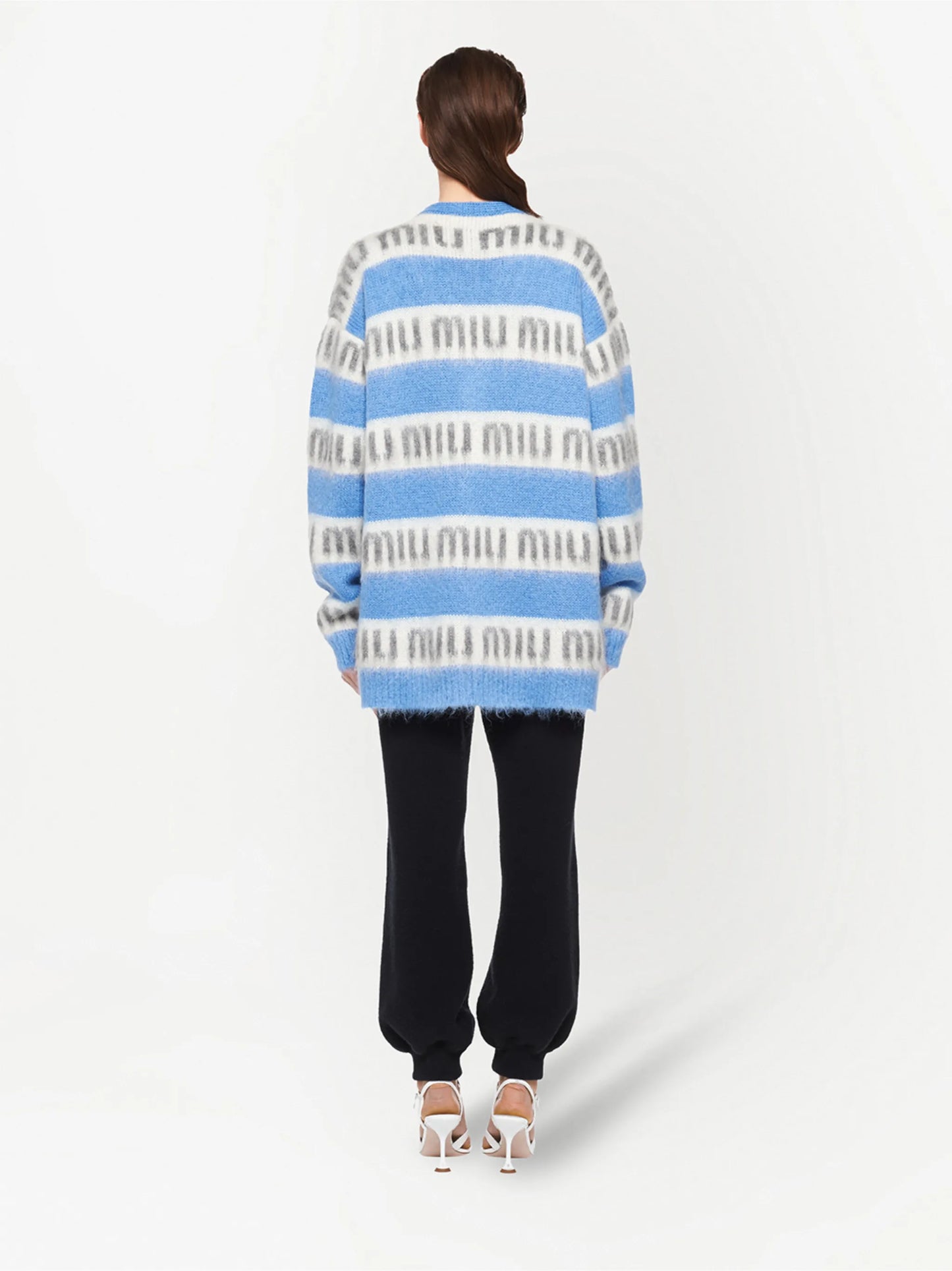 mohair intarsia-logo cardigan