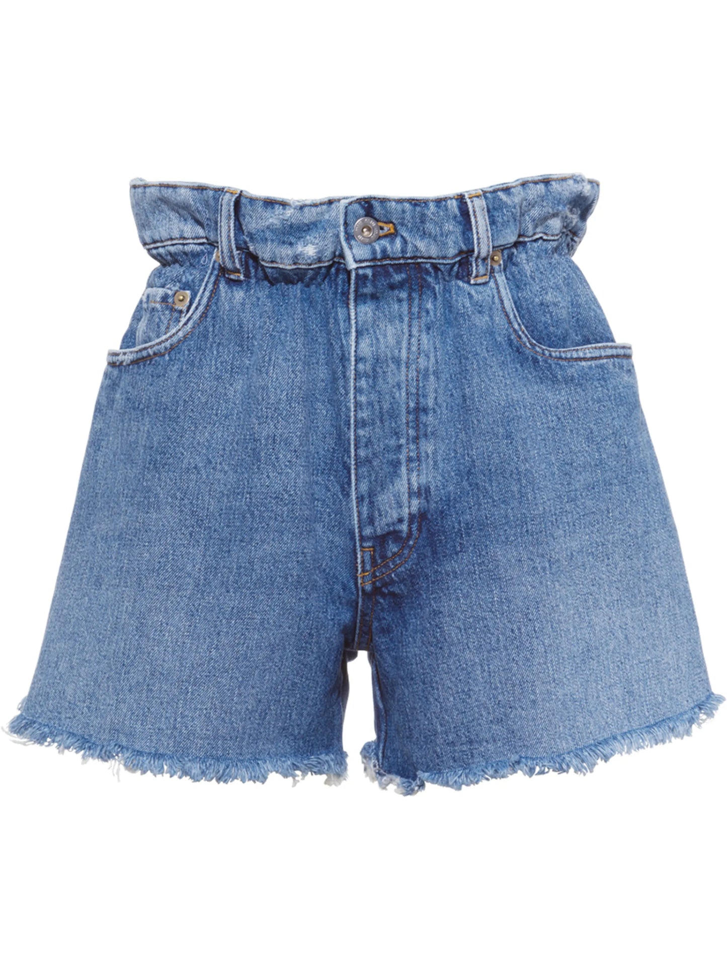 paperbag-waist denim shorts