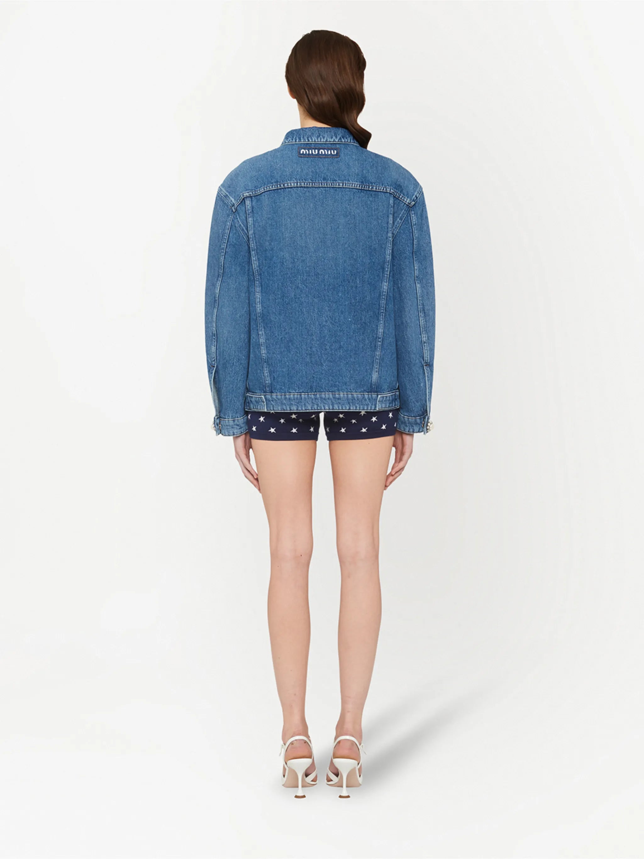 embellished-button denim jacket