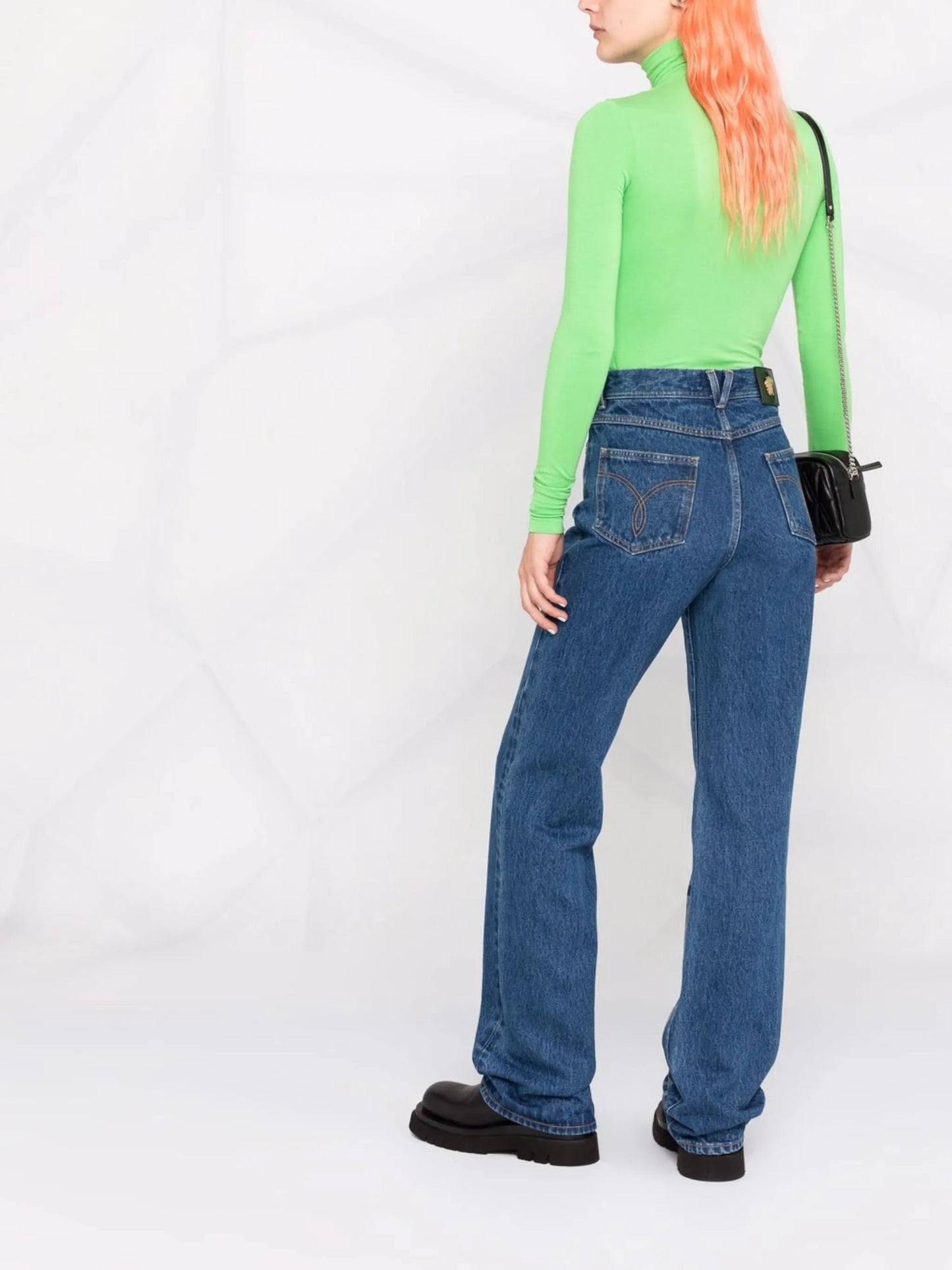 Greca-print bootcut jeans