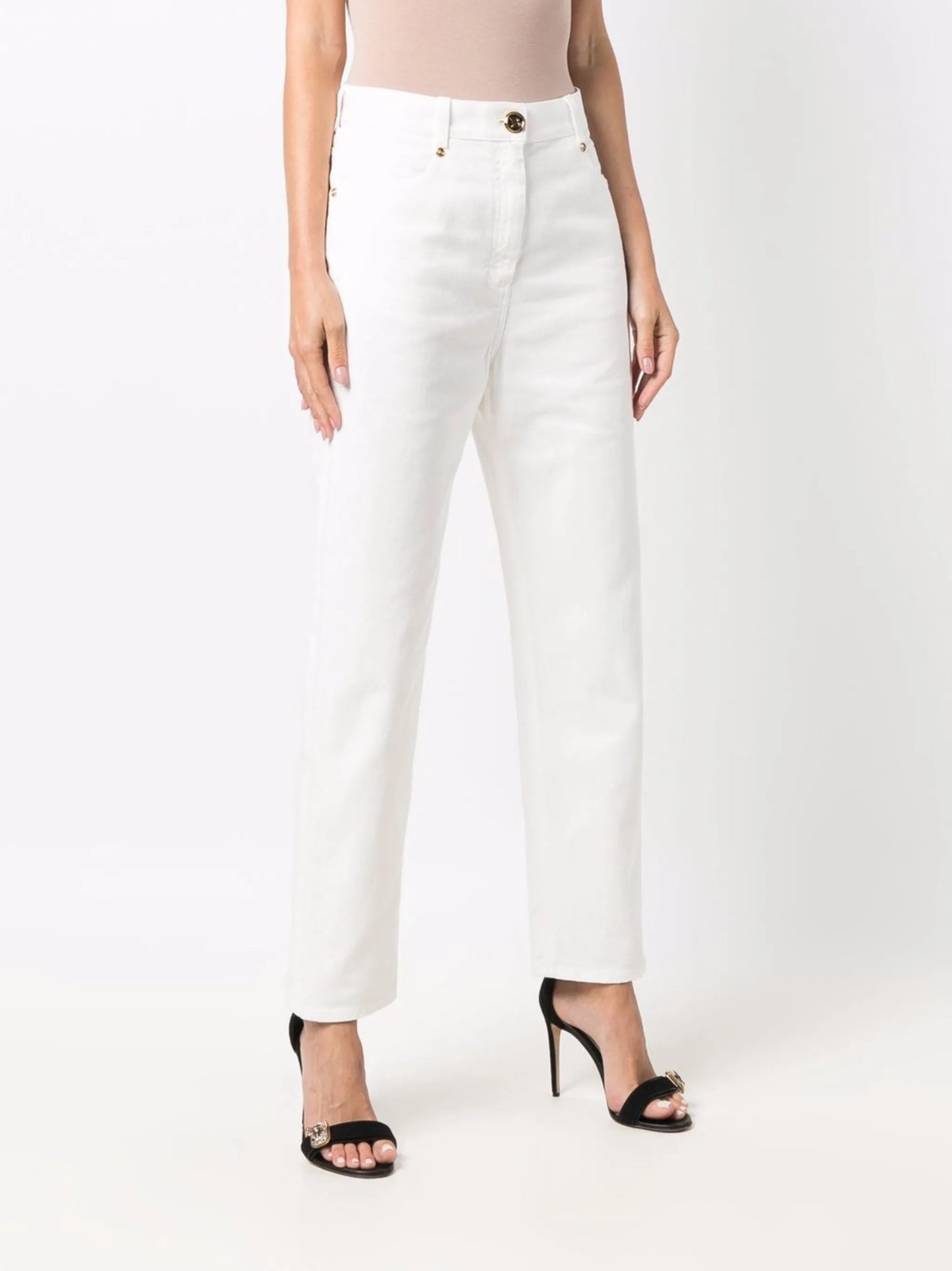straight-leg denim jeans