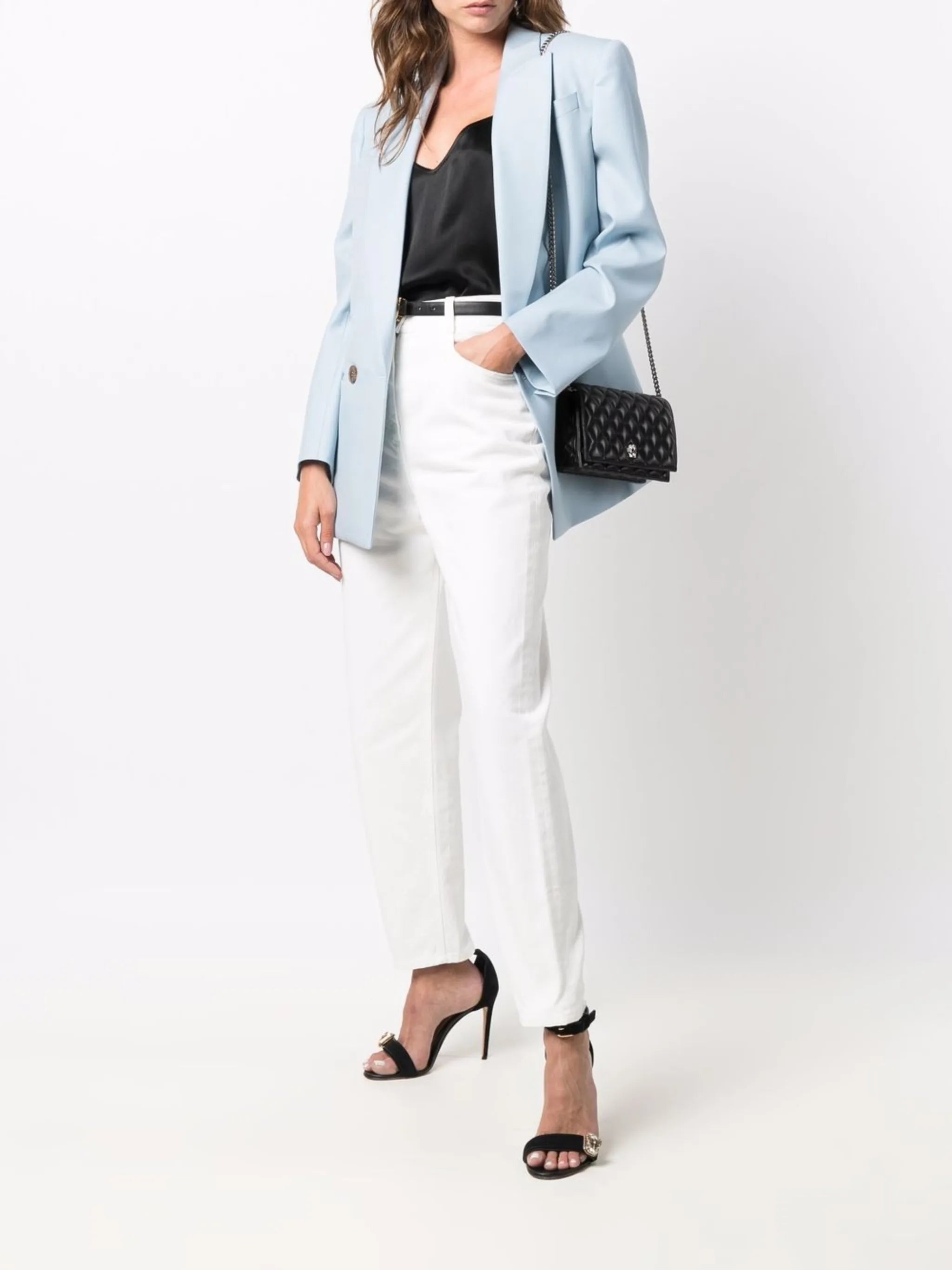 straight-leg denim jeans