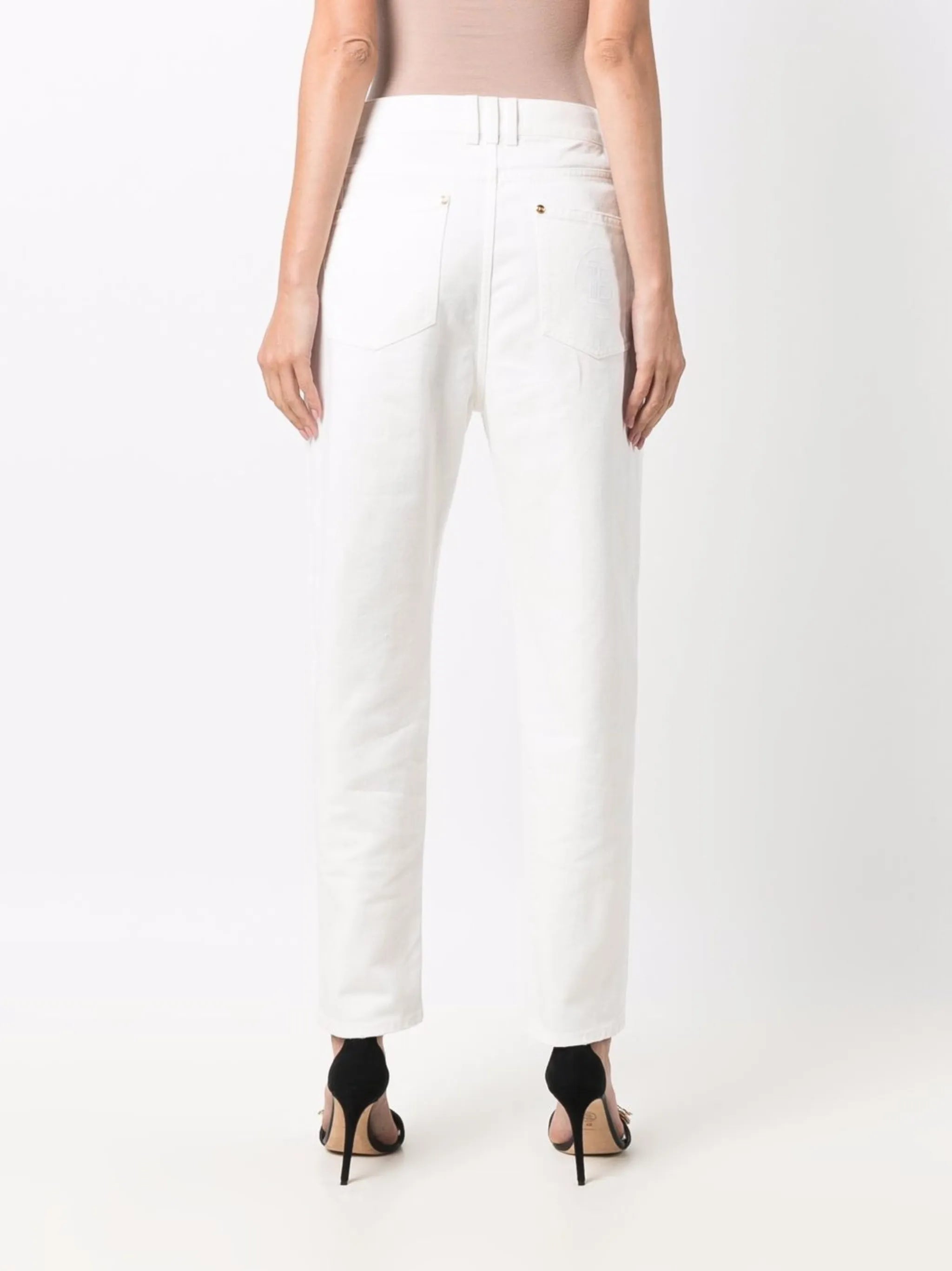 straight-leg denim jeans