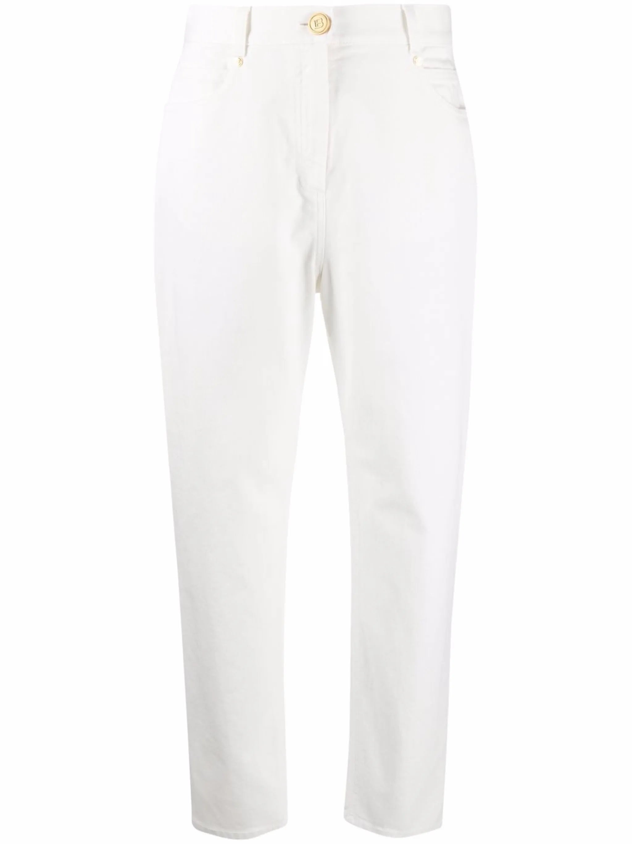 straight-leg denim jeans