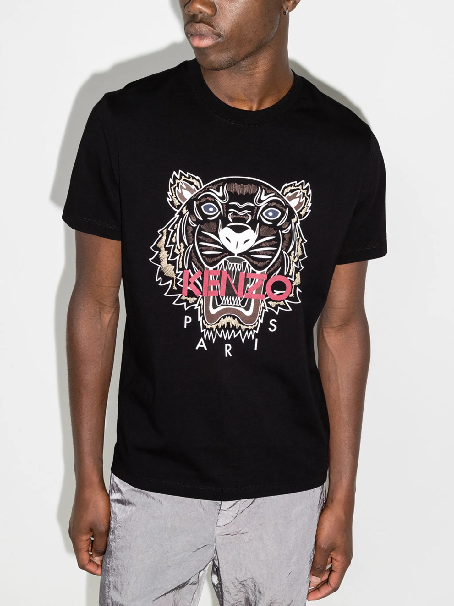 Tiger-print cotton T-shirt