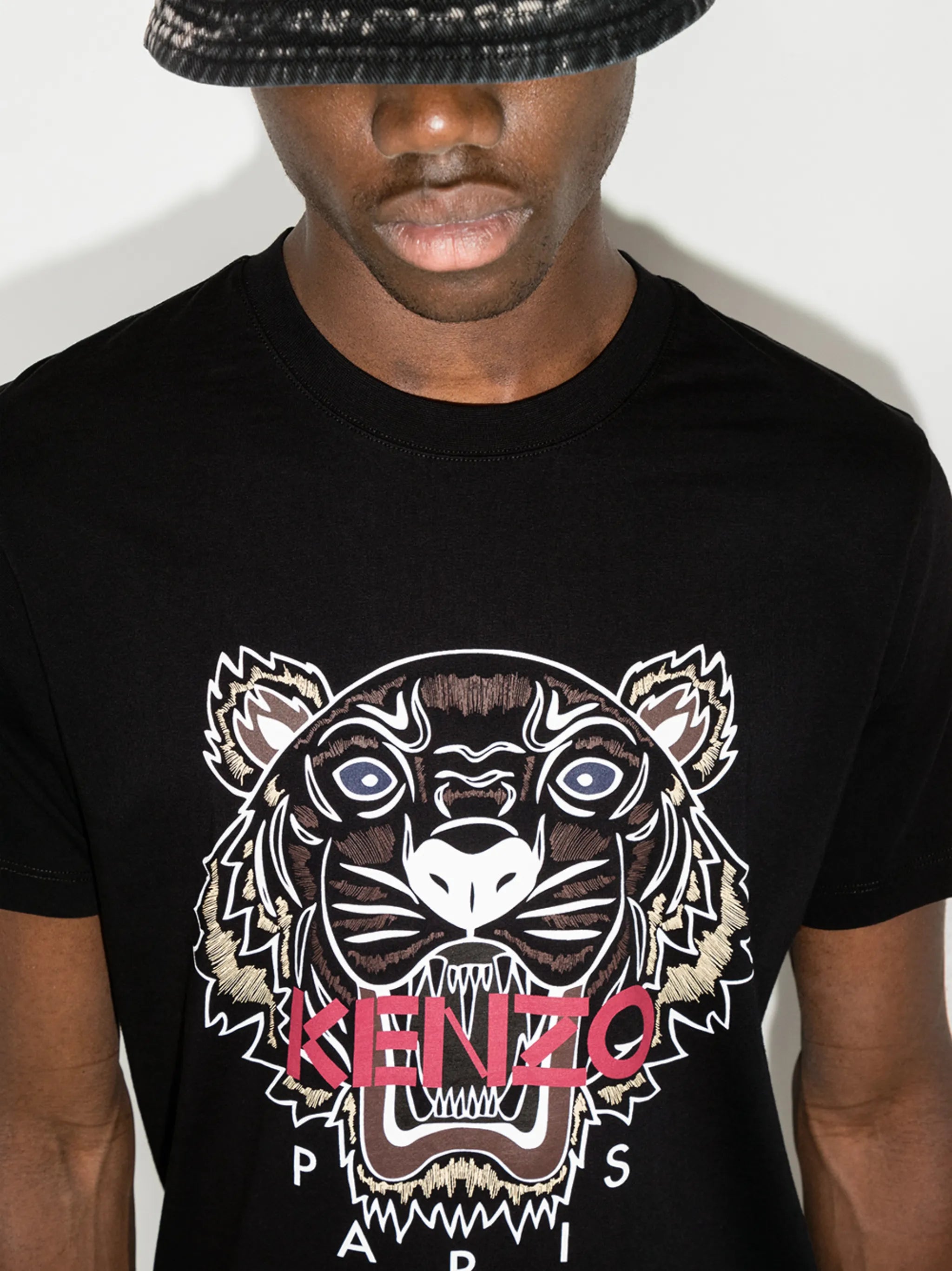 Tiger-print cotton T-shirt