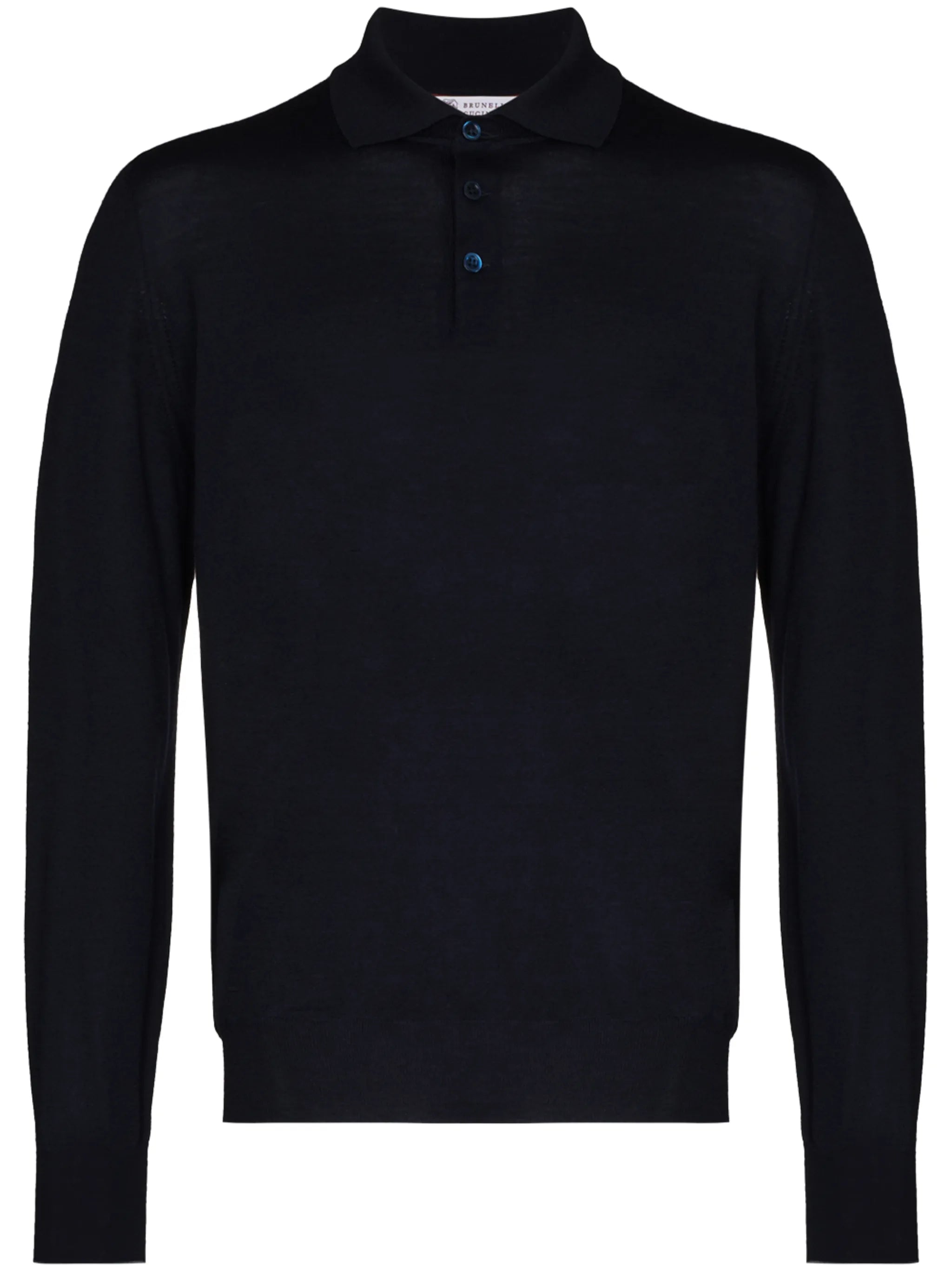 knitted long-sleeve polo shirt