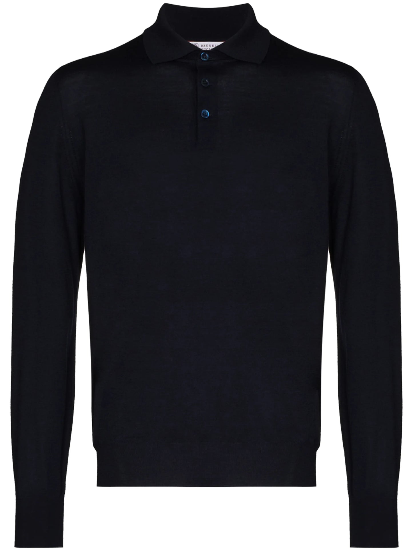 knitted long-sleeve polo shirt