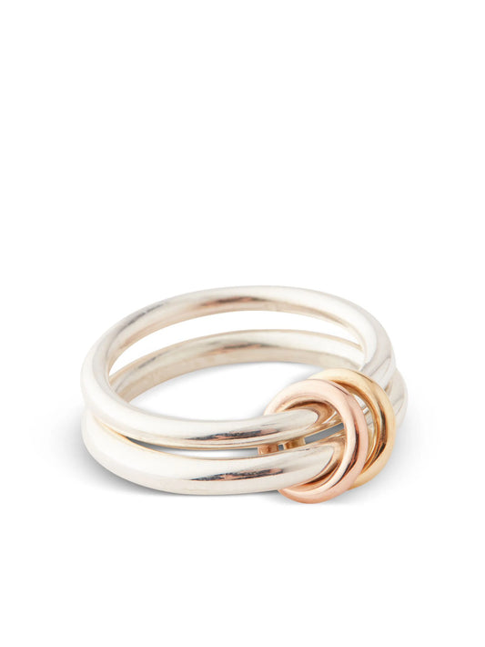 silver, 18kt yellow and rose gold Calliope ring