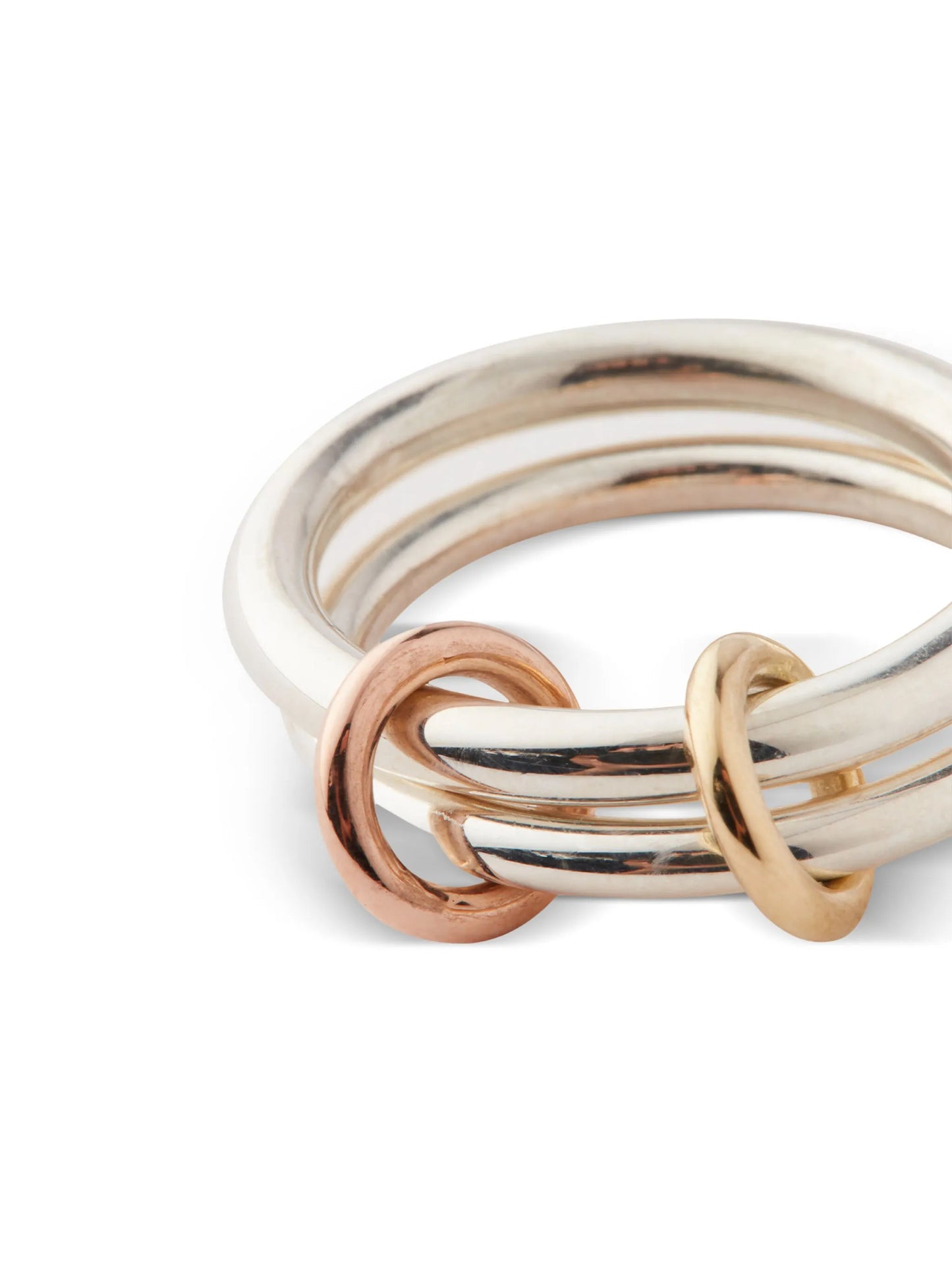 silver, 18kt yellow and rose gold Calliope ring