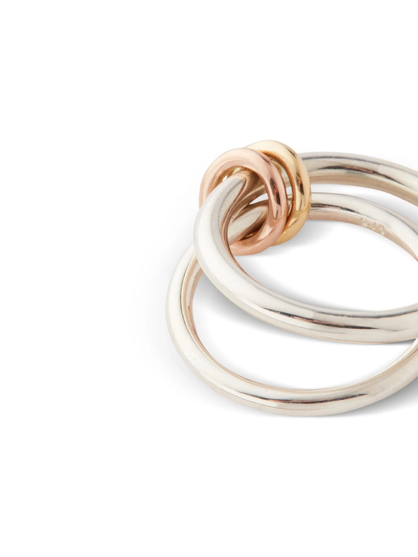 silver, 18kt yellow and rose gold Calliope ring