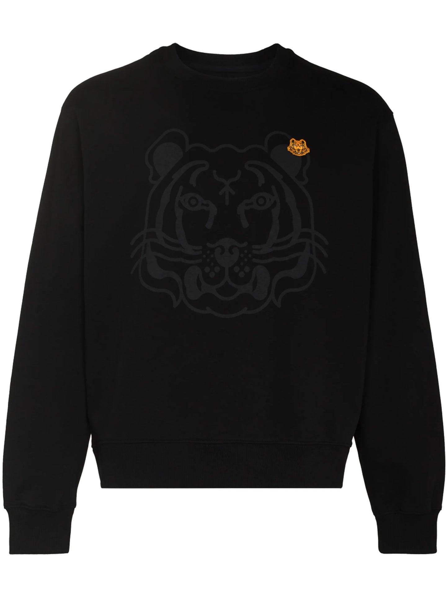 tiger-print crew neck sweatshirt