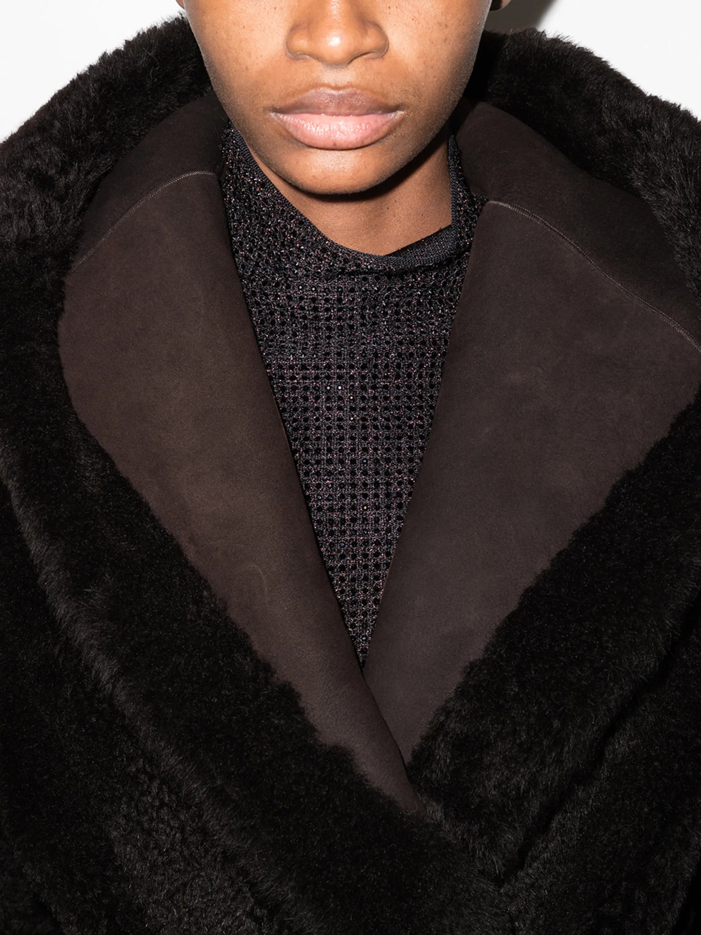 hooded teddy long coat