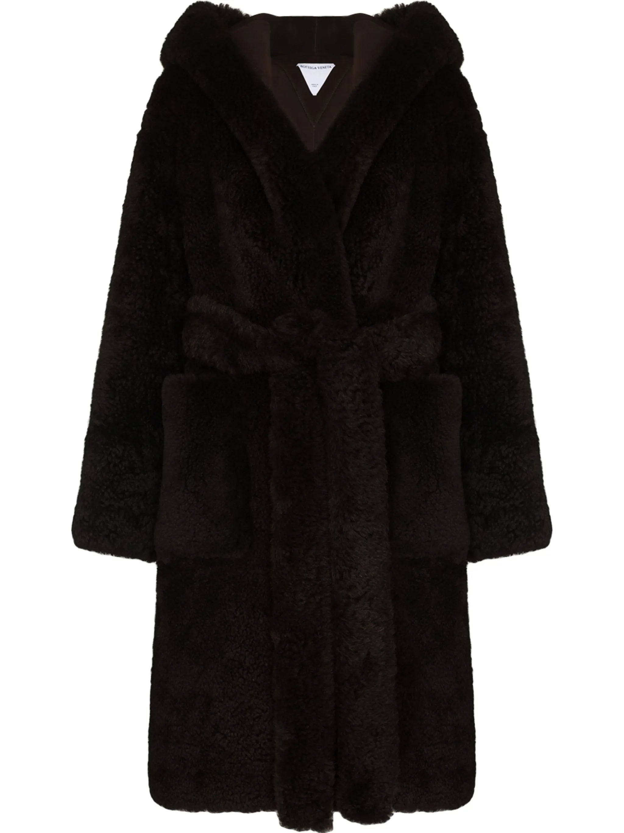 hooded teddy long coat