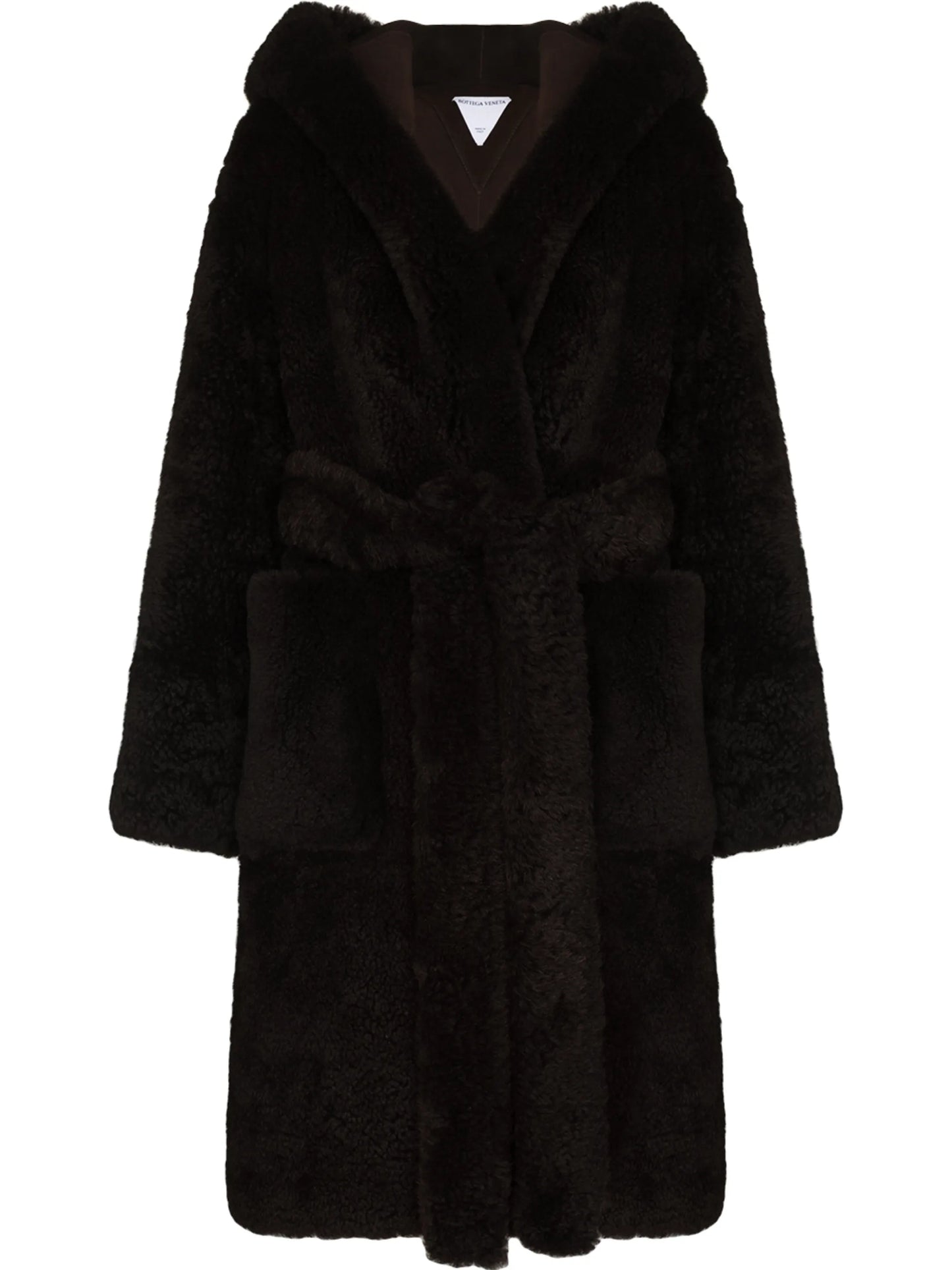hooded teddy long coat