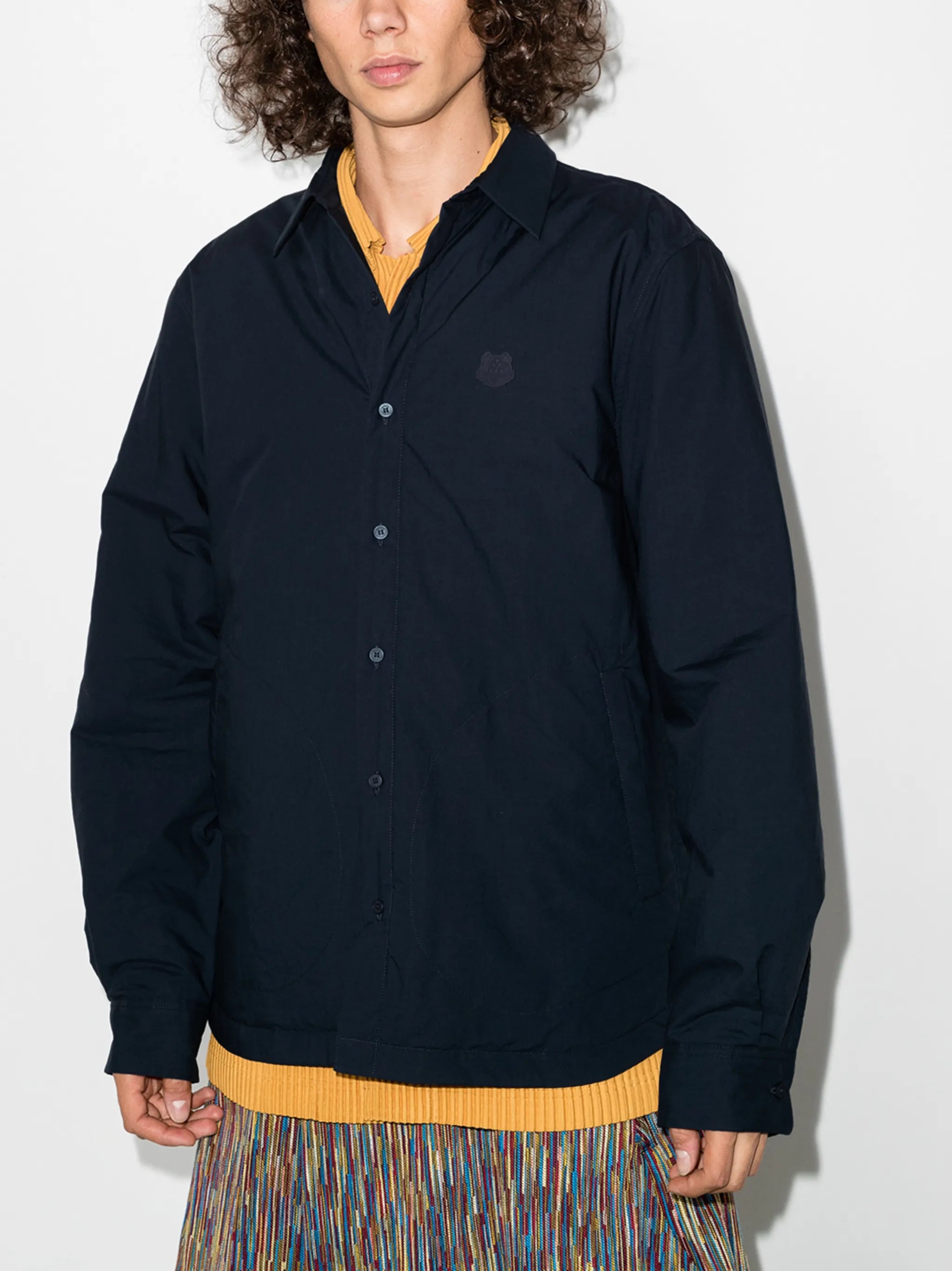 Tiger-patch long-sleeve shirt