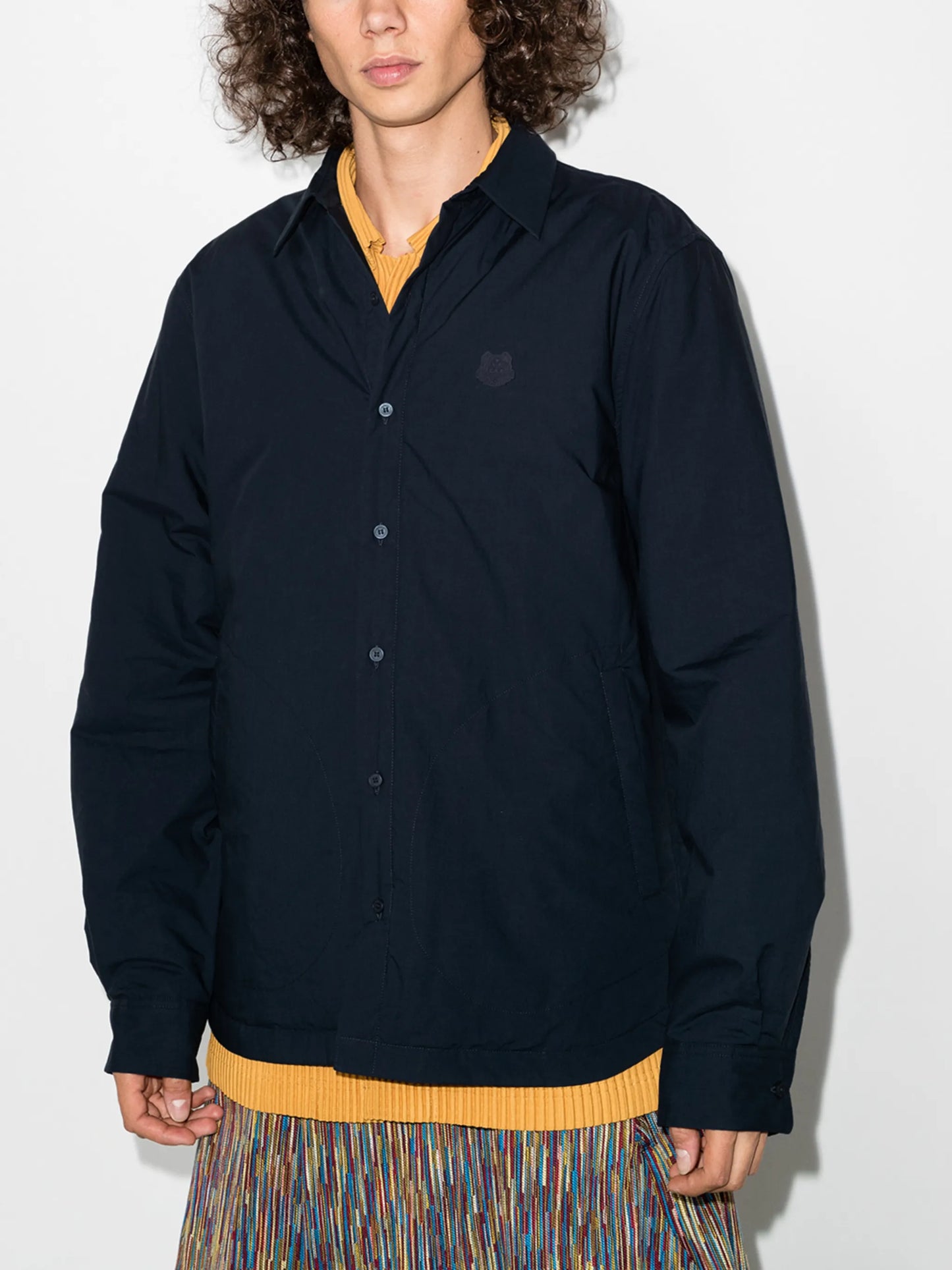 Tiger-patch long-sleeve shirt