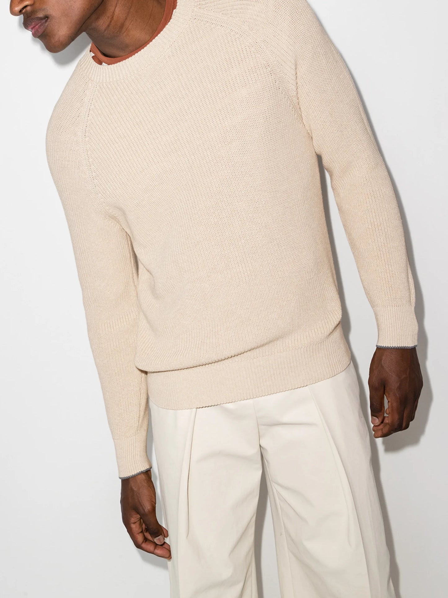 rib-knit cotton jumper