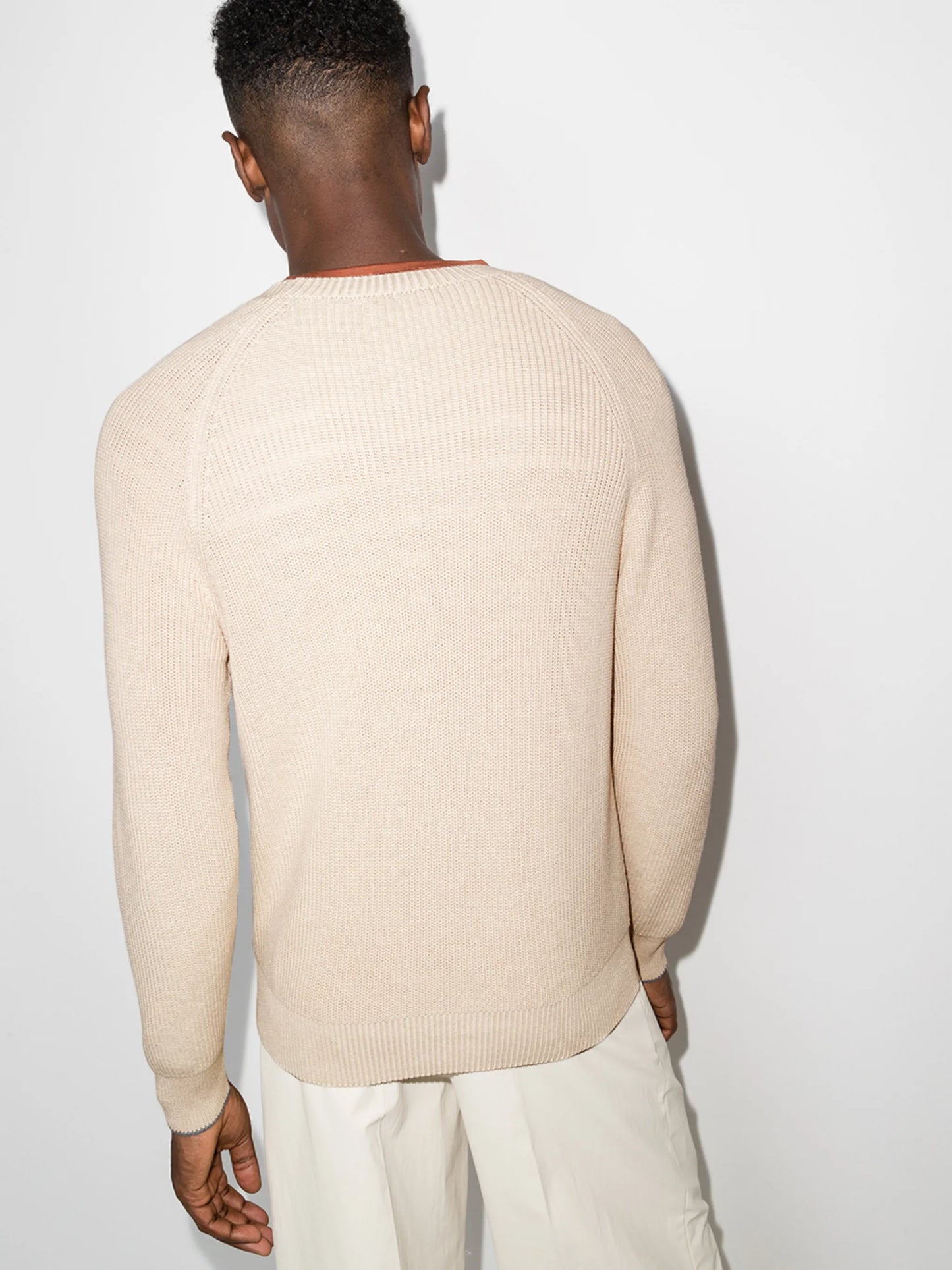 rib-knit cotton jumper