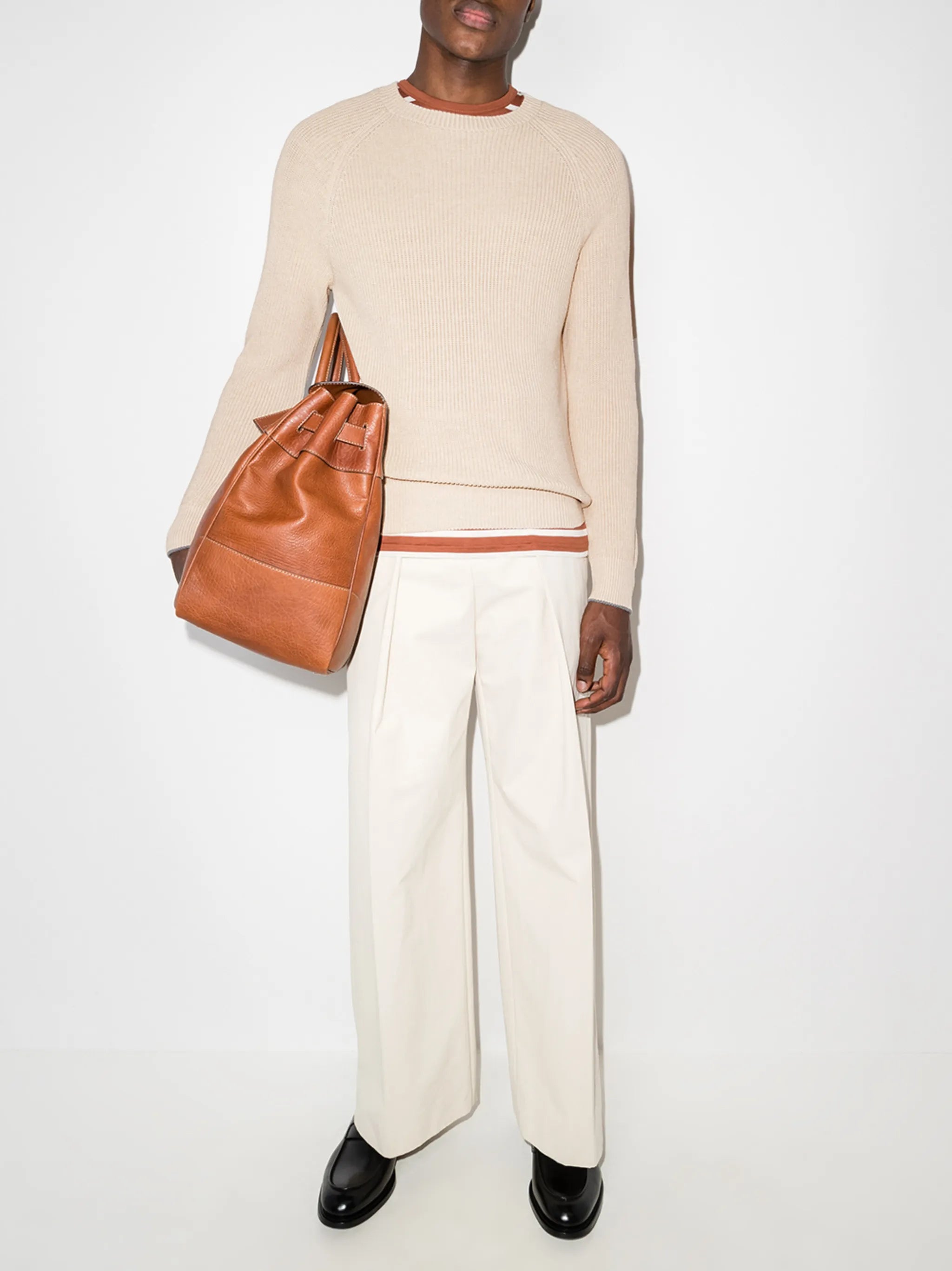 rib-knit cotton jumper
