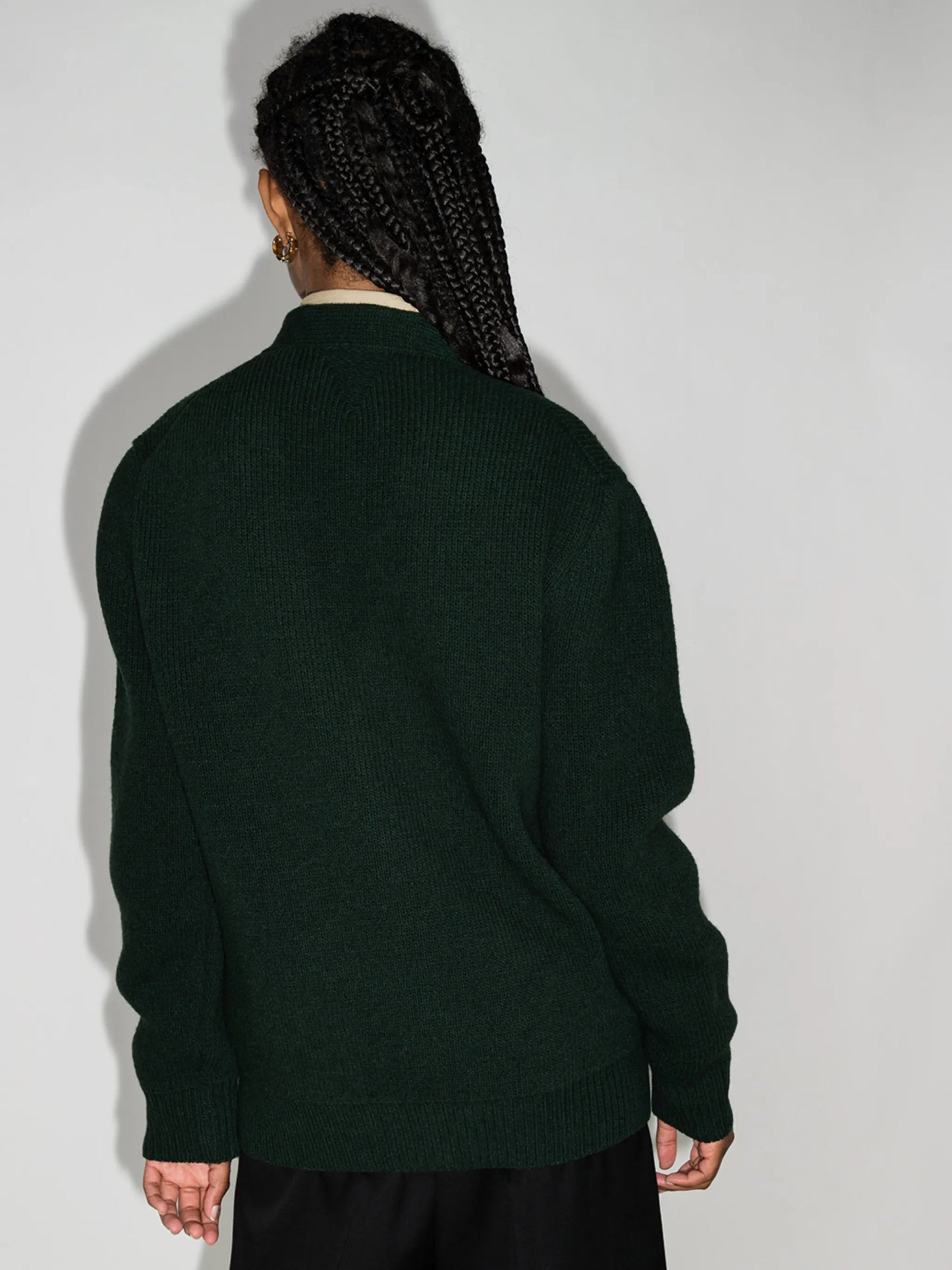 V-neck wool cardigan