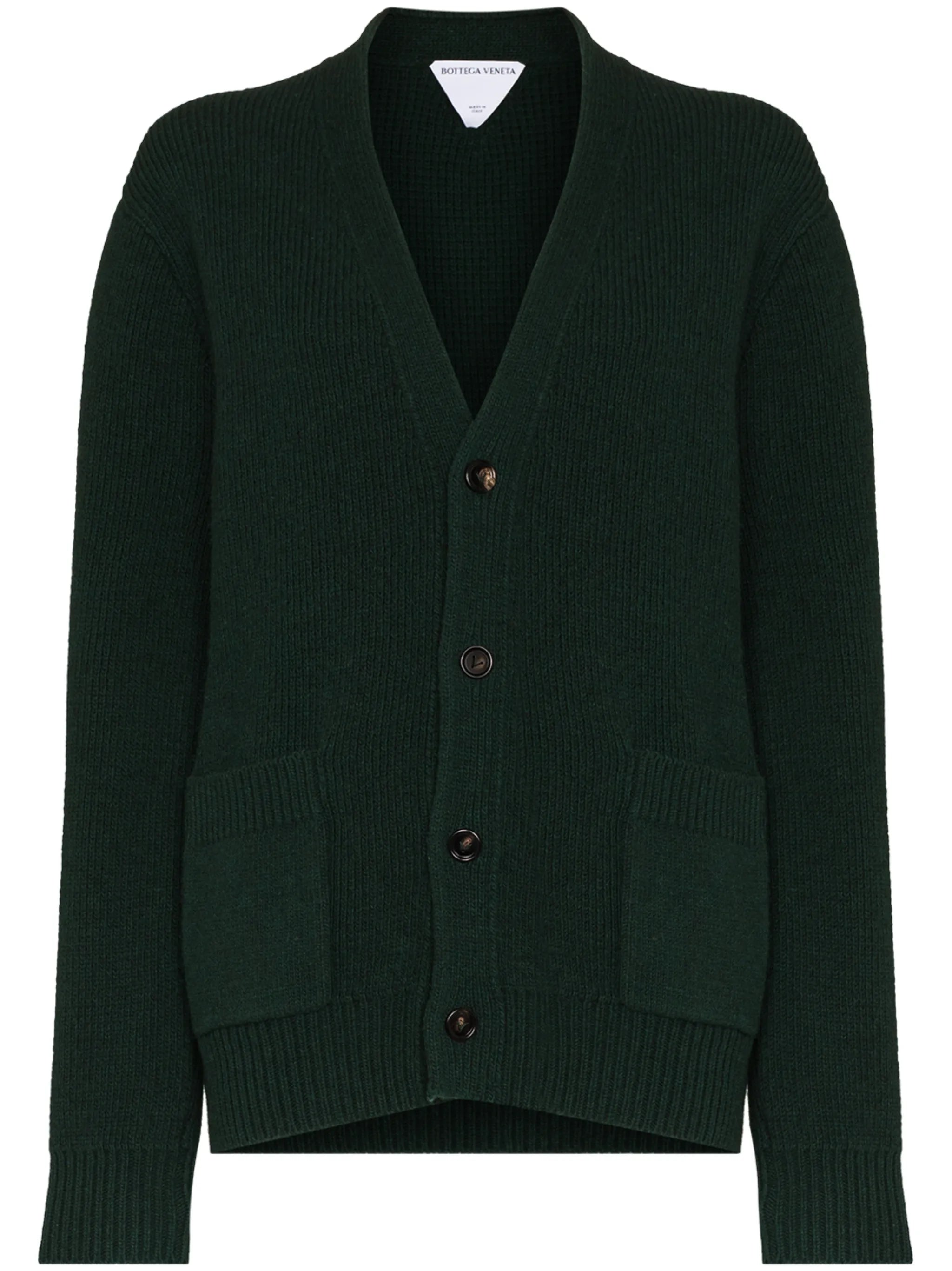 V-neck wool cardigan
