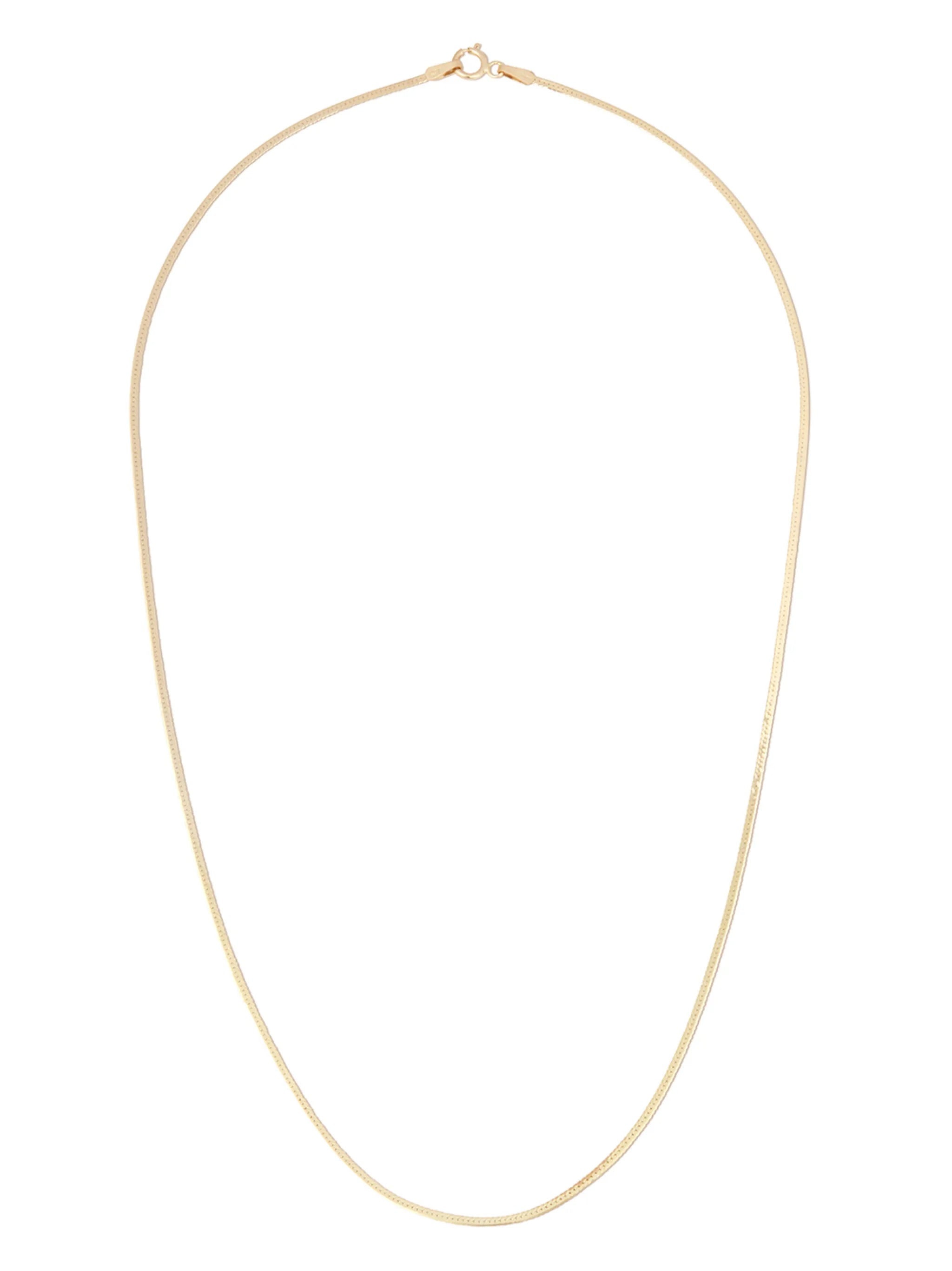 10kt yellow gold herringbone chain necklace