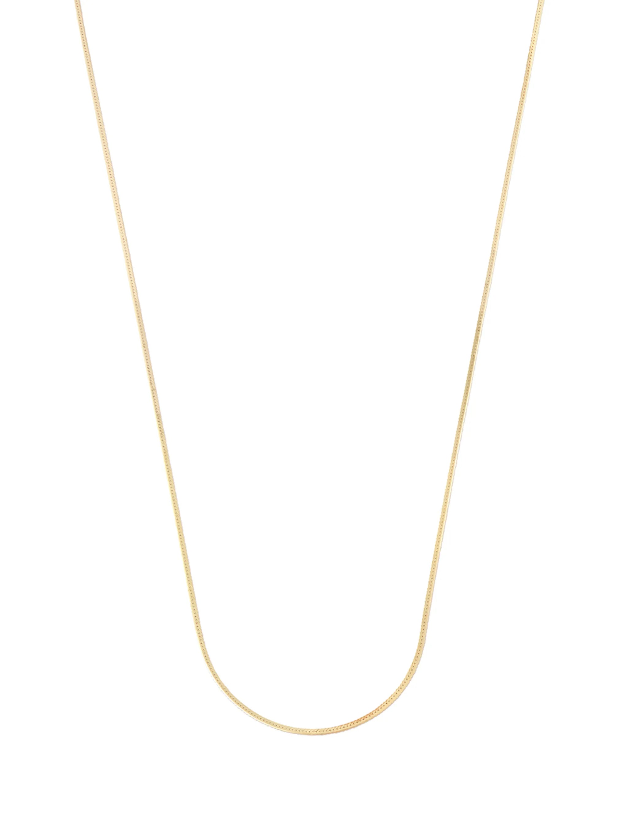 10kt yellow gold herringbone chain necklace