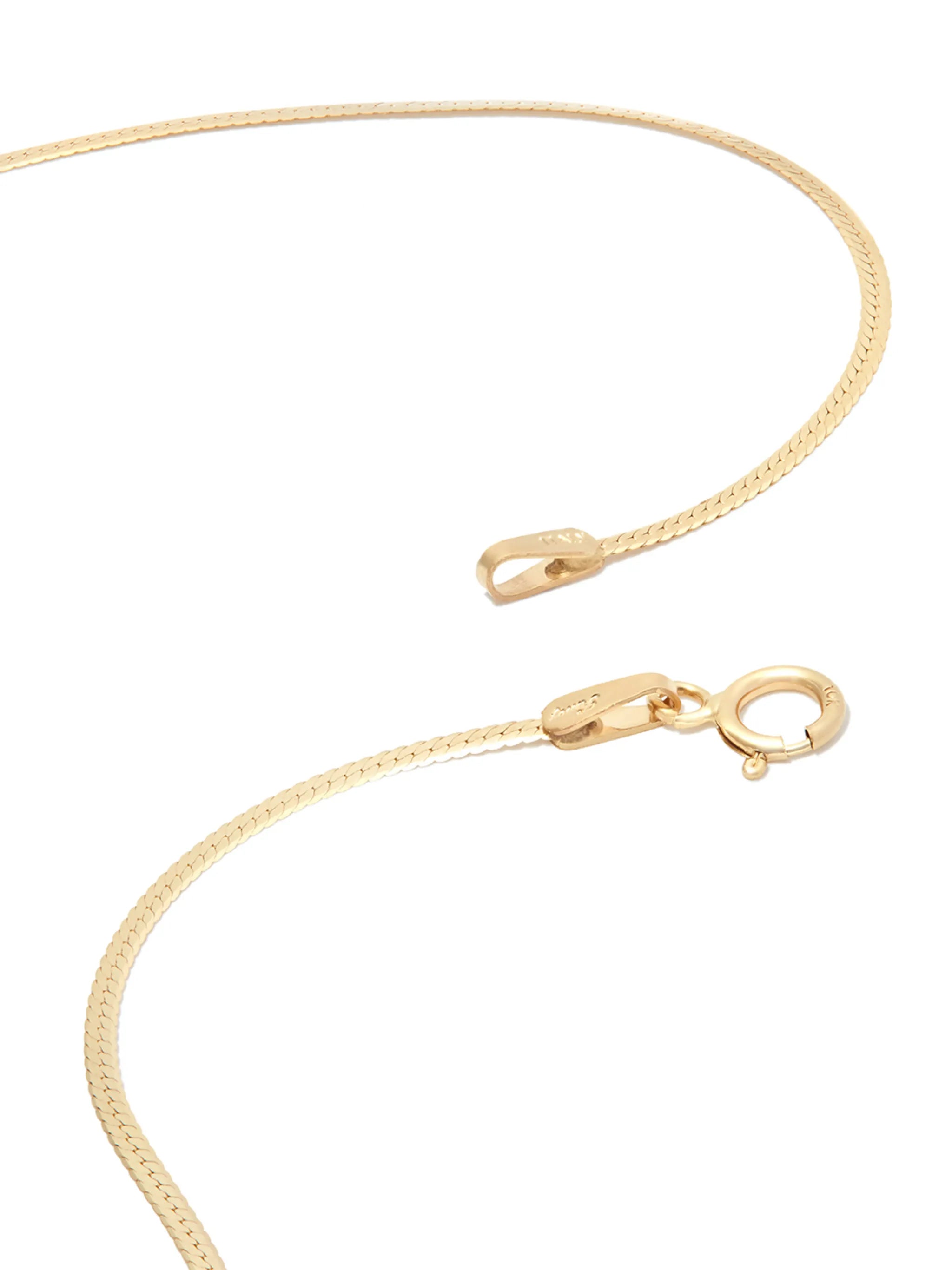 10kt yellow gold herringbone chain necklace