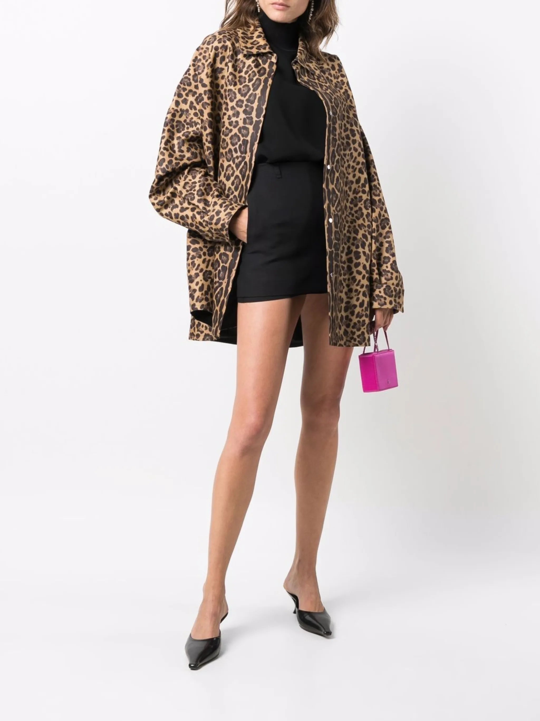 leopard-print pea coat