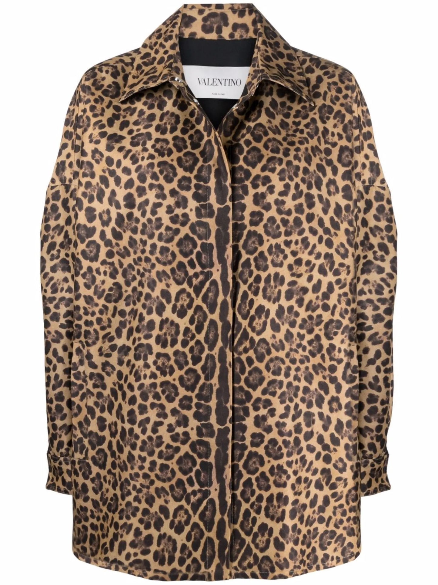 leopard-print pea coat