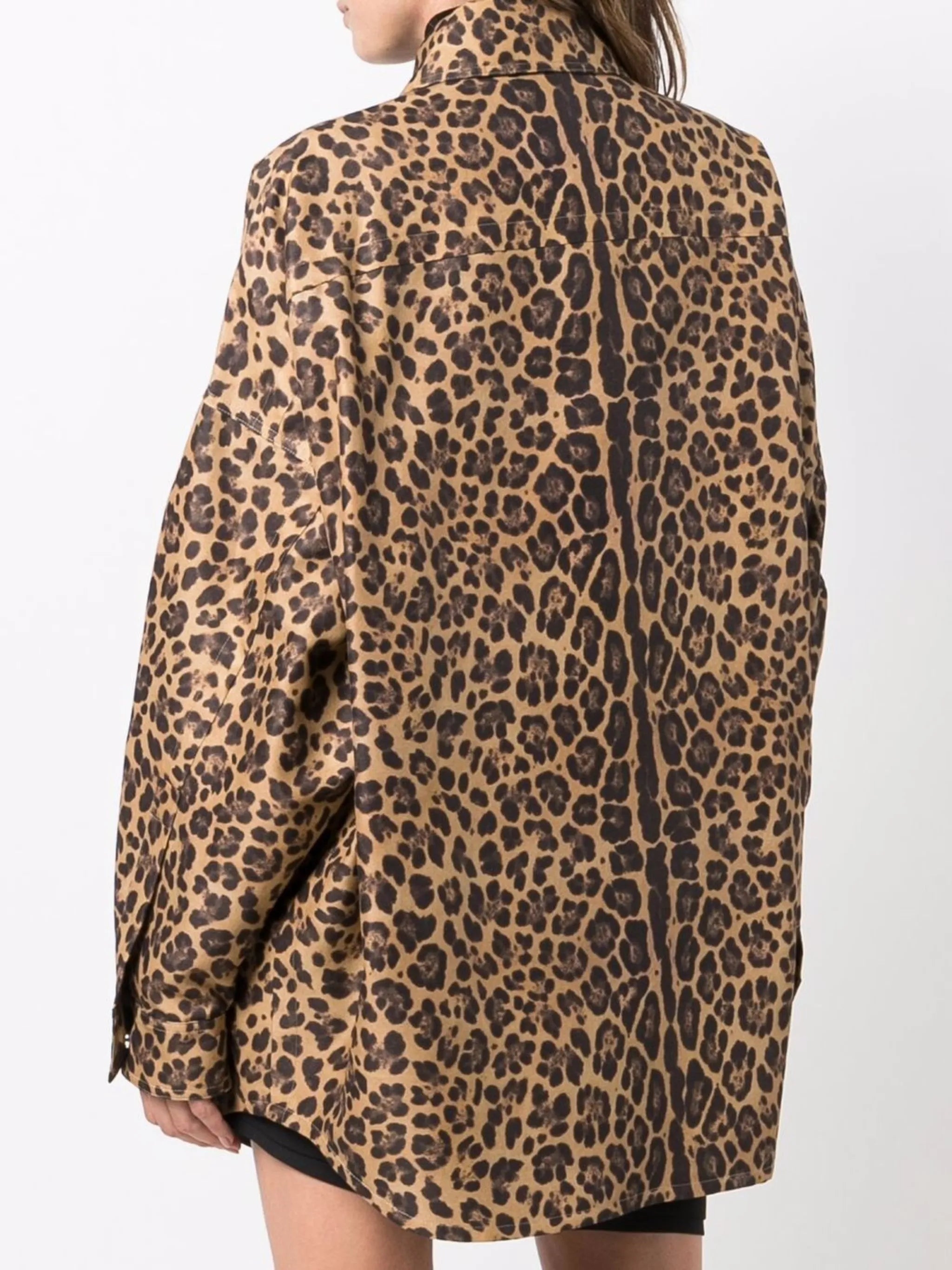 leopard-print pea coat