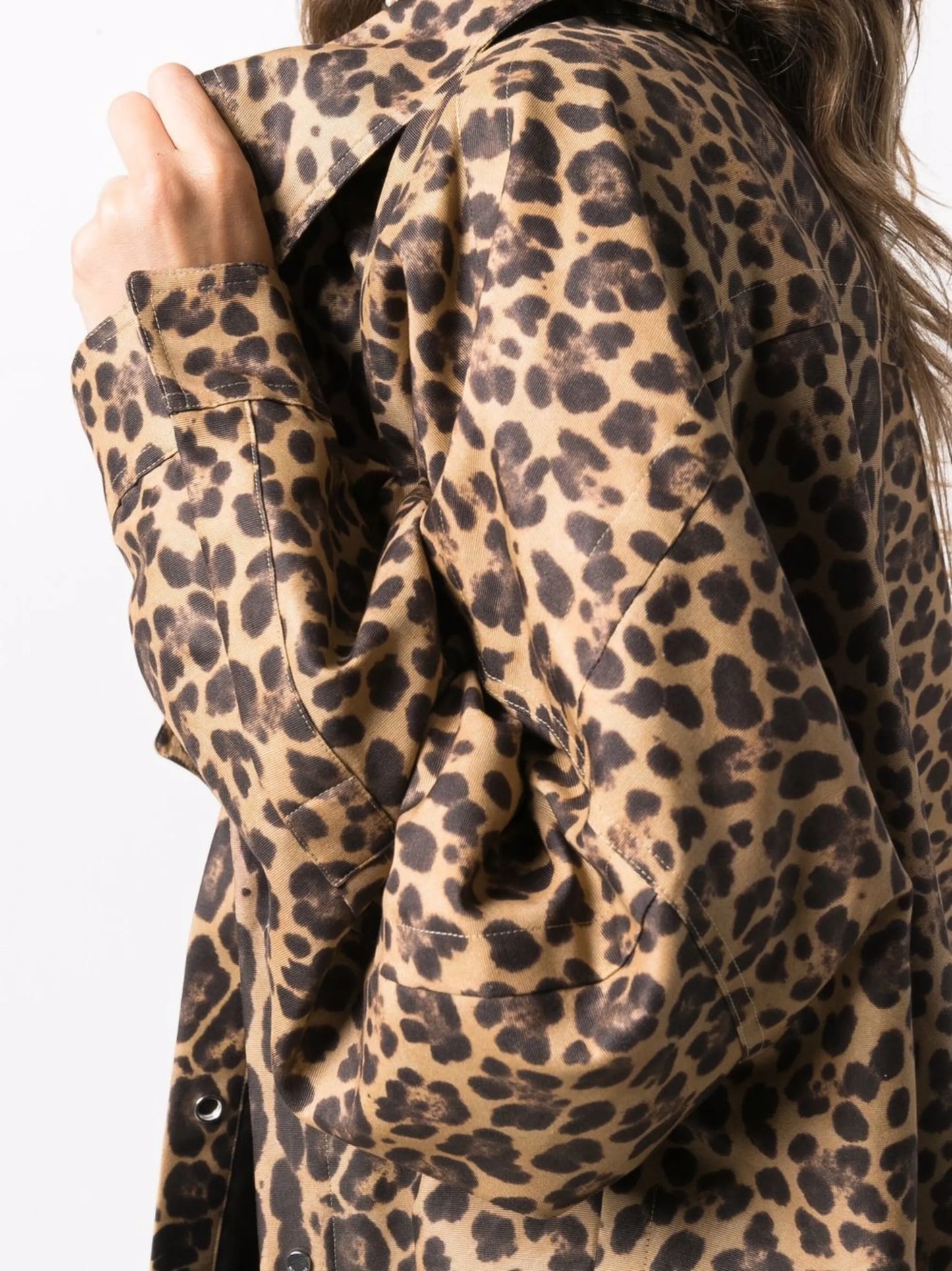 leopard-print pea coat