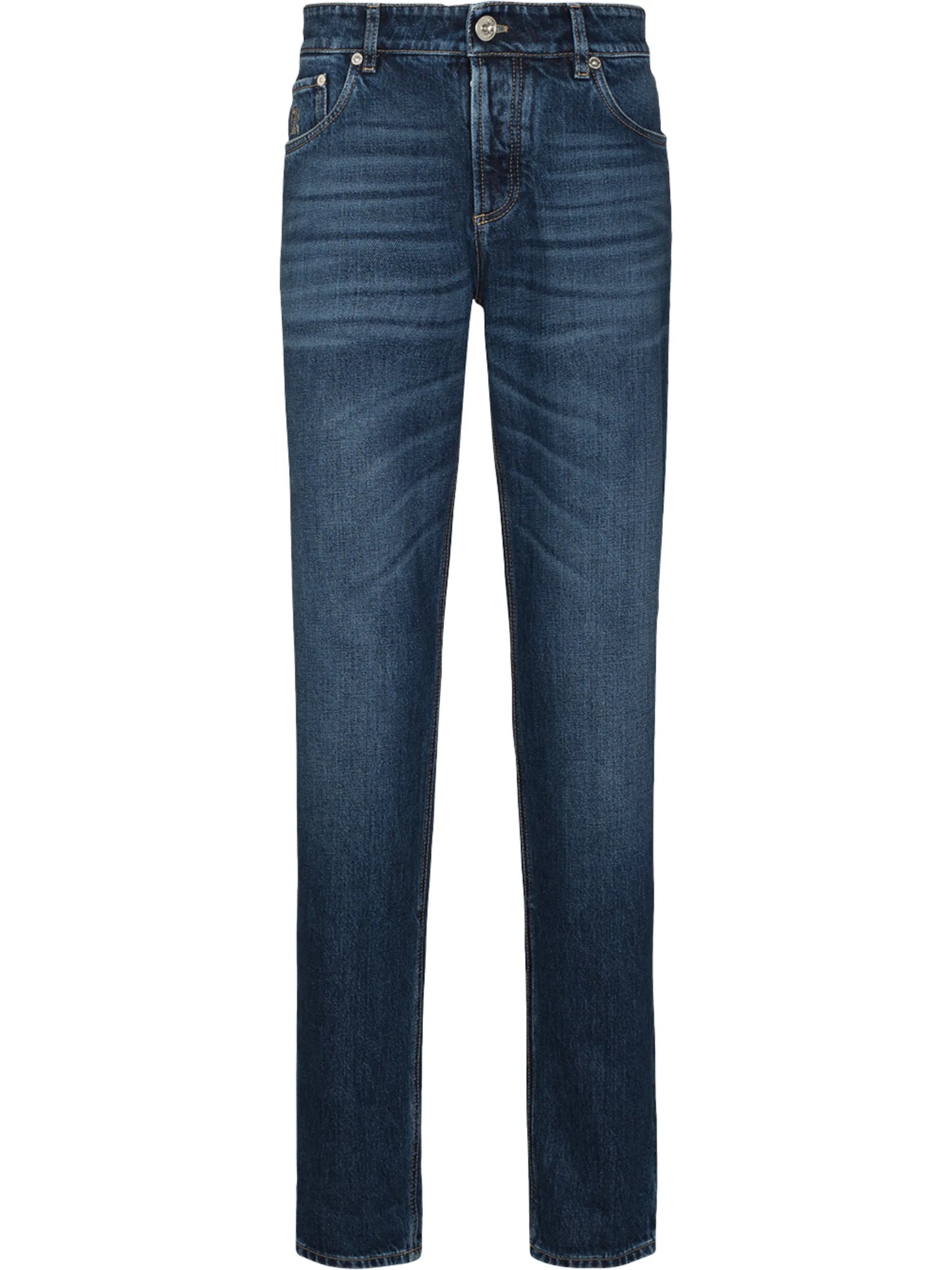 distressed mid-rise jeans