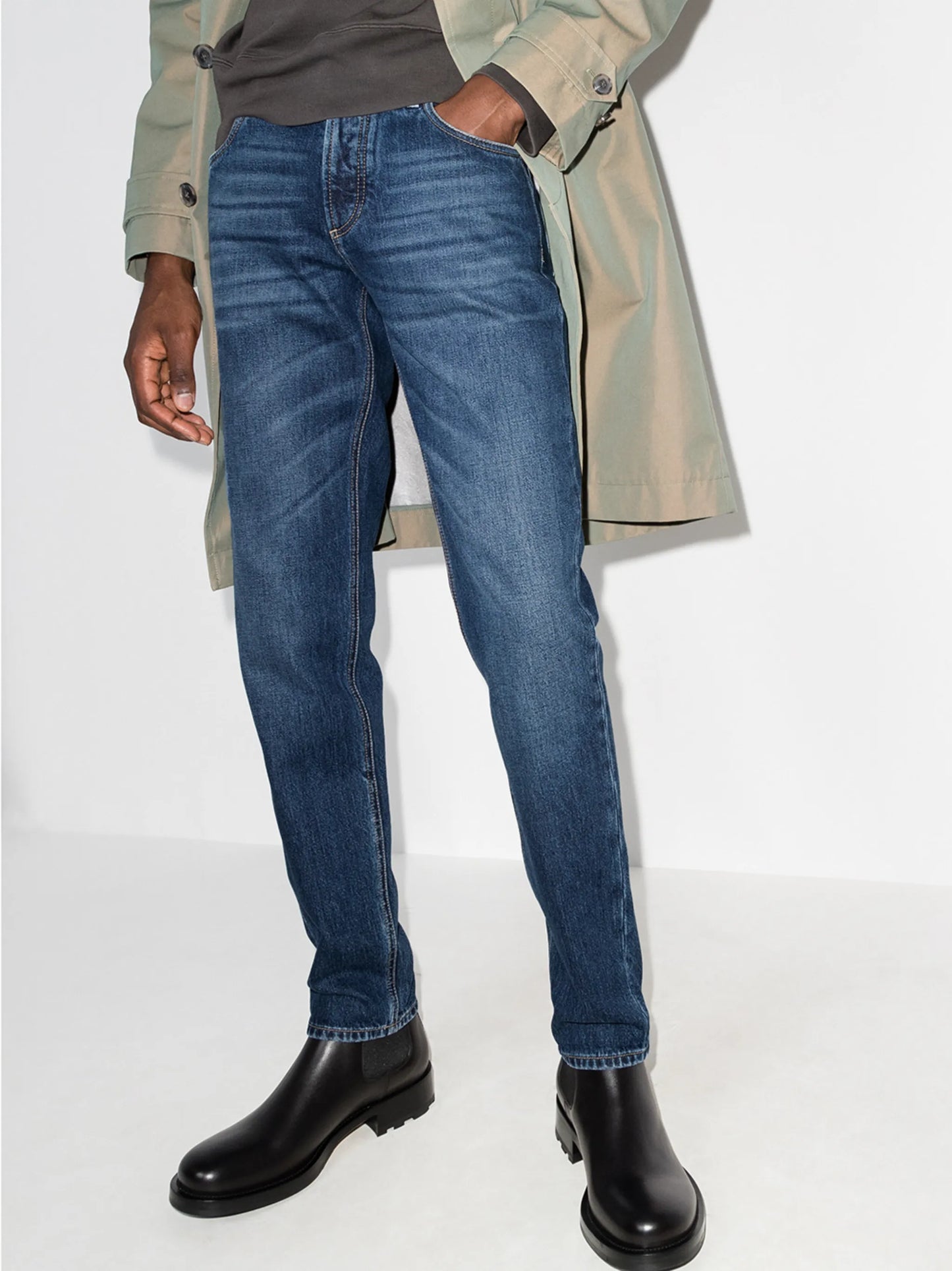 distressed mid-rise jeans